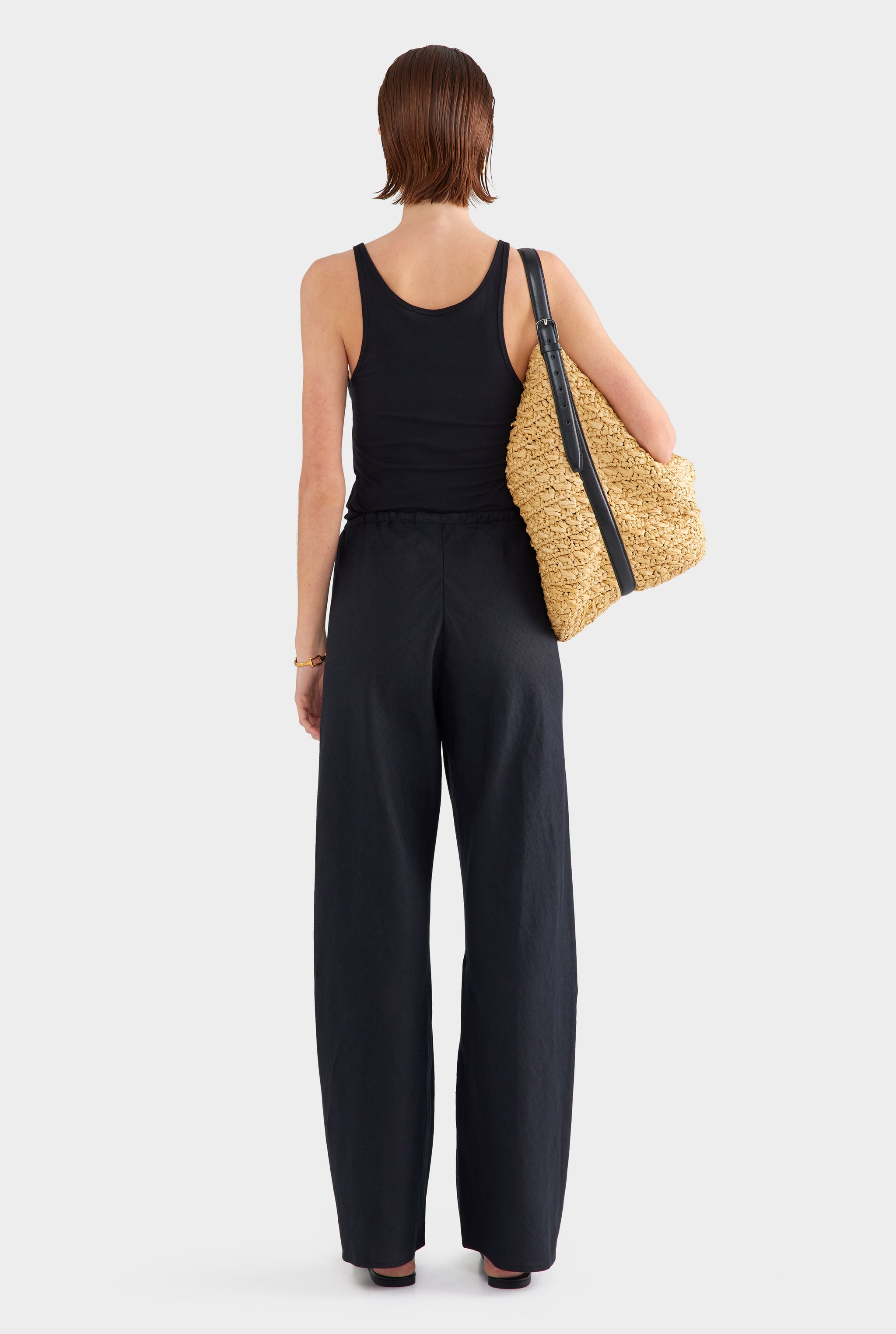 Linen Bias Pant - Black