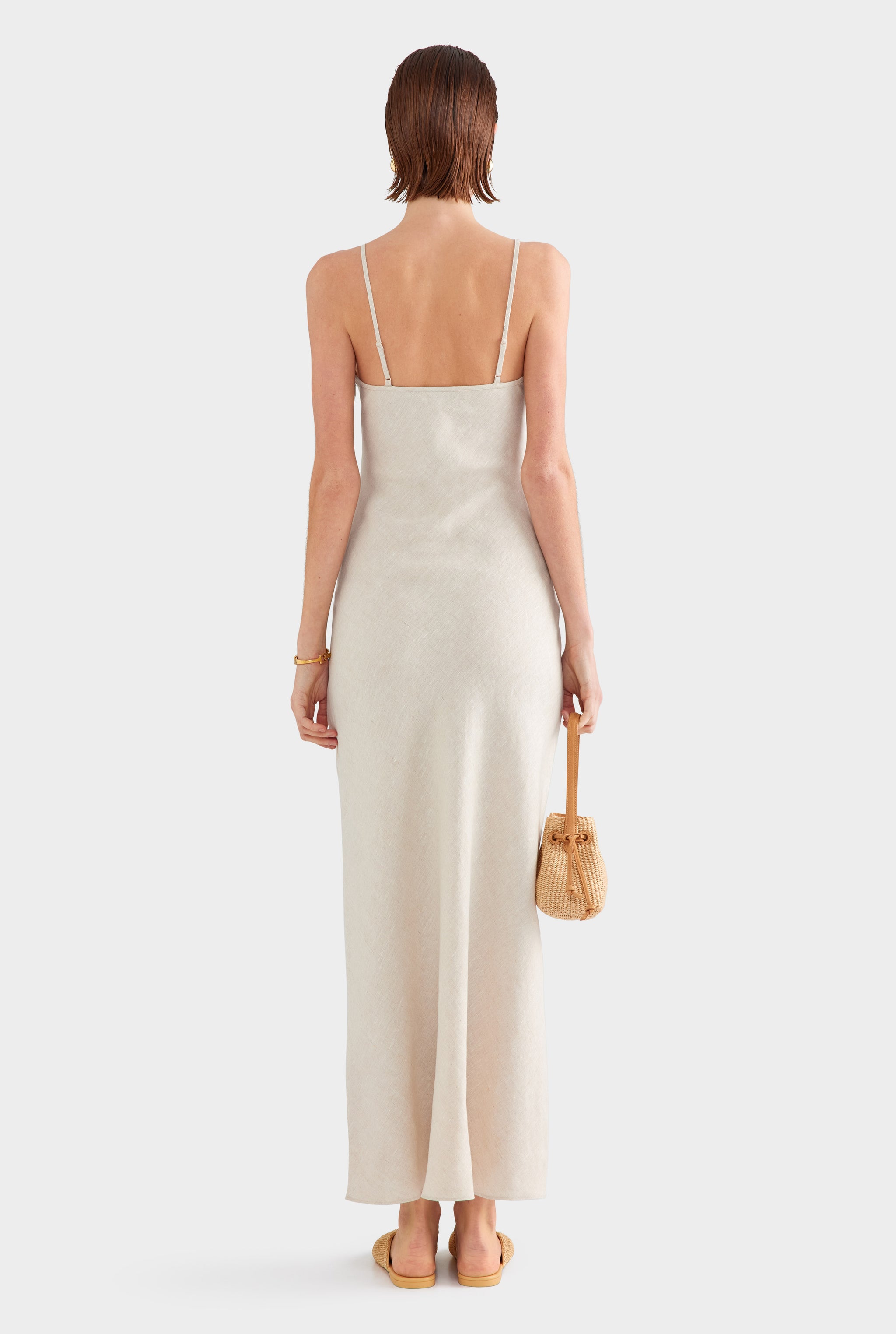 Linen Slip Dress - Sand