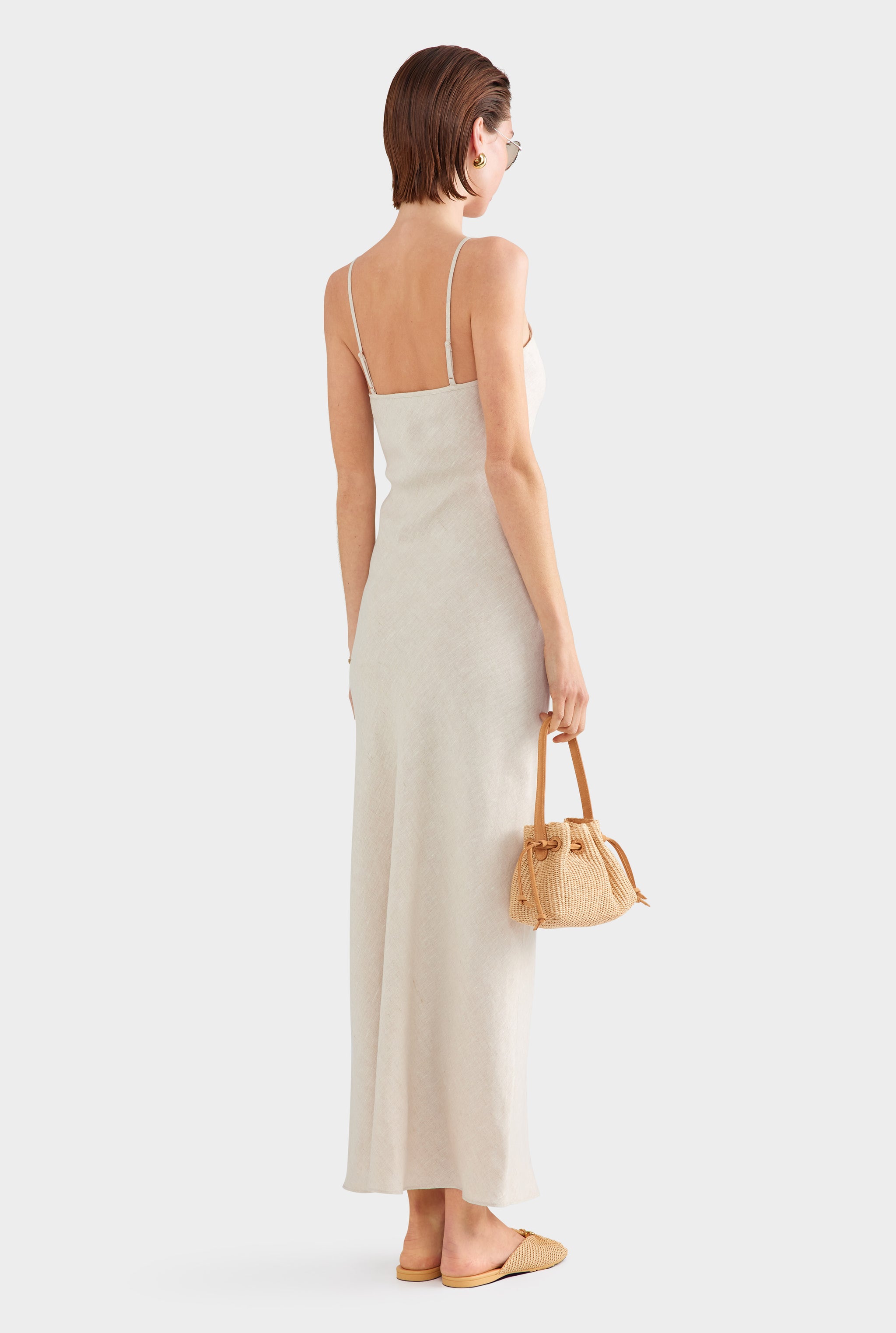 Linen Slip Dress - Sand