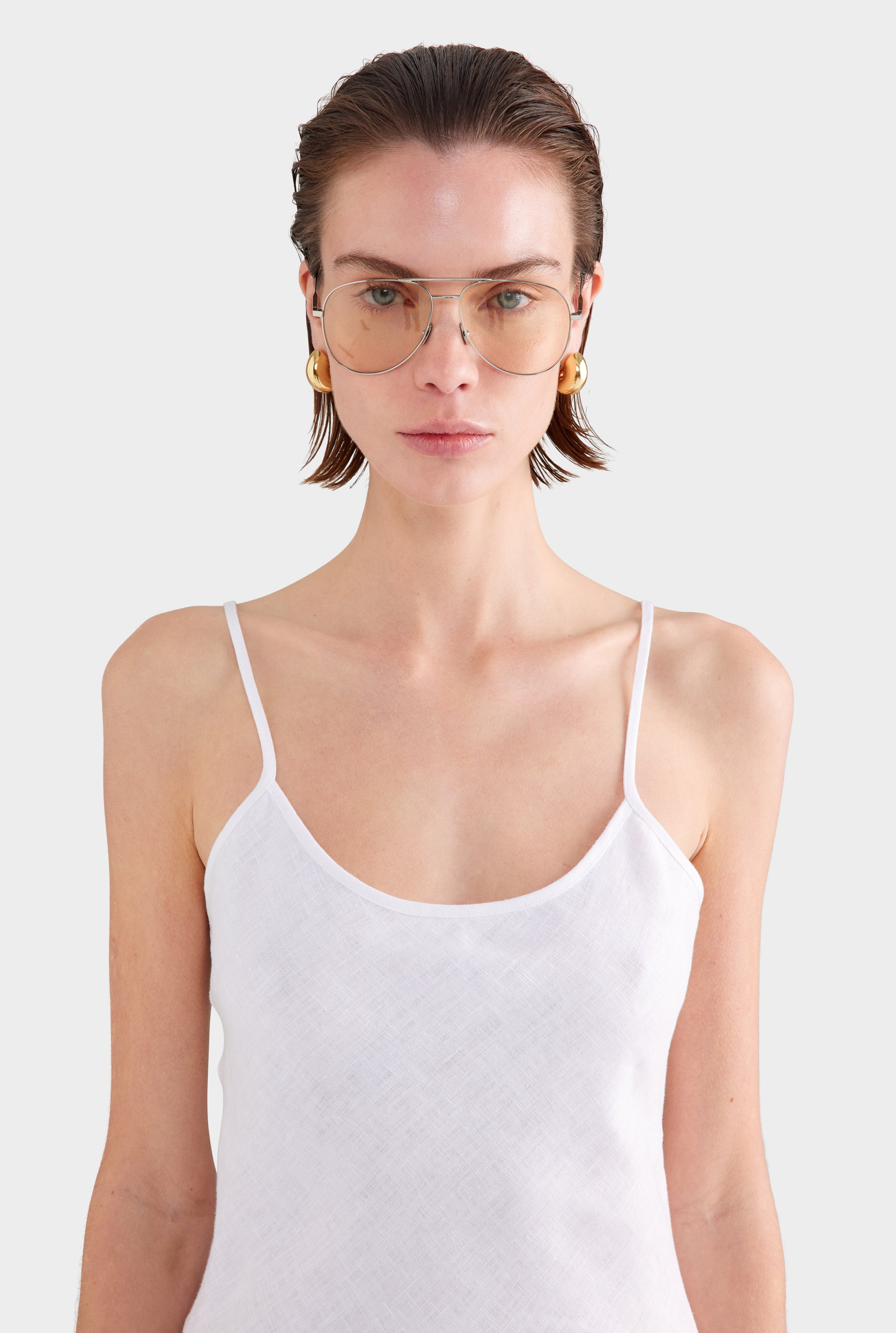 Linen Slip Dress - White