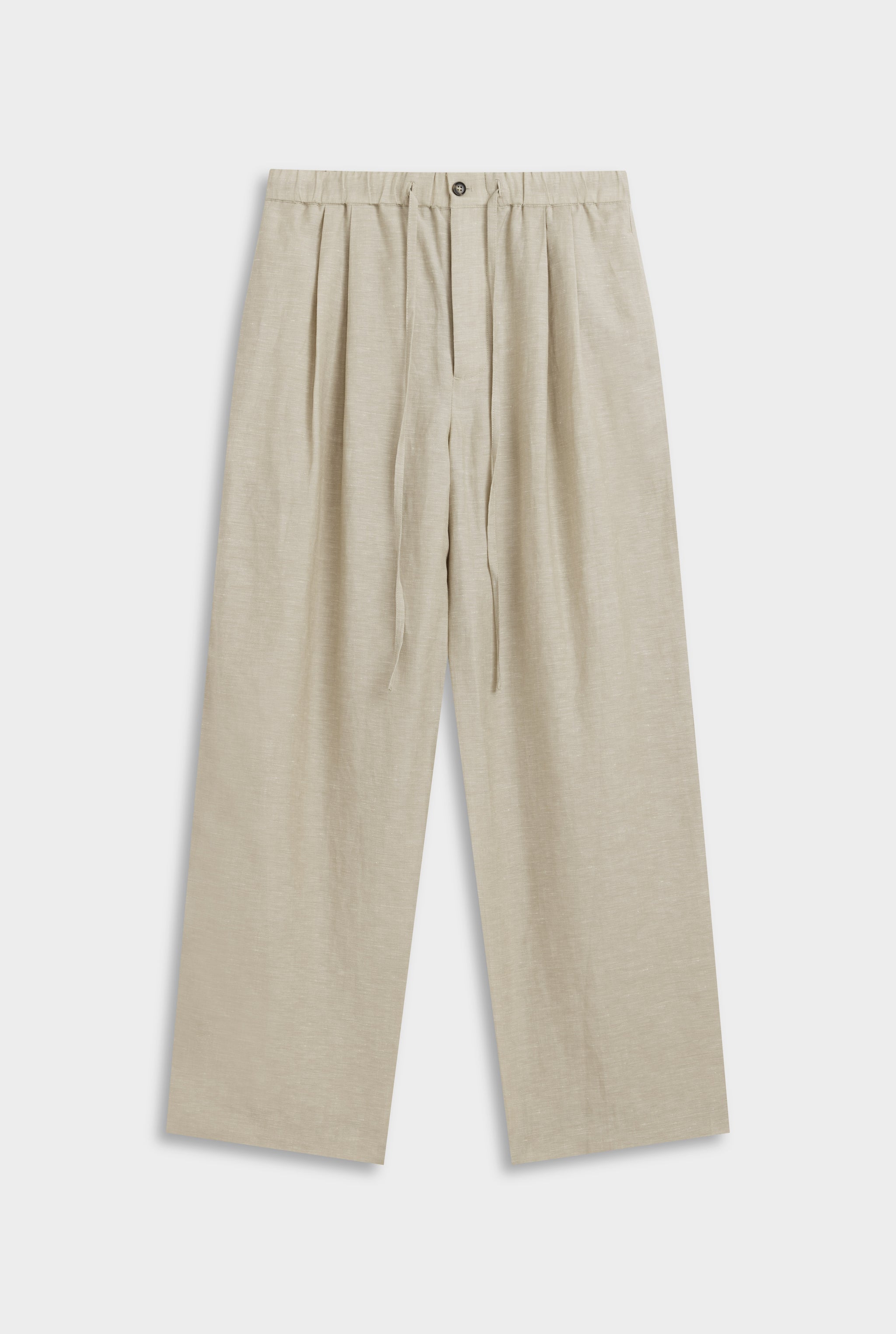 Wool Linen Relaxed Pant - Stone