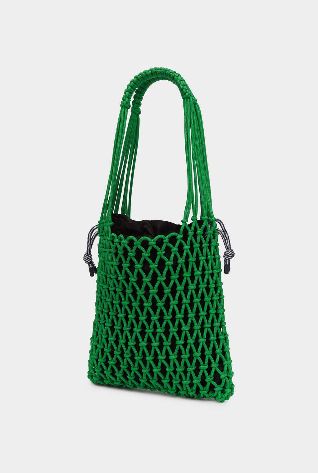 Macrame Tote - Green/Black