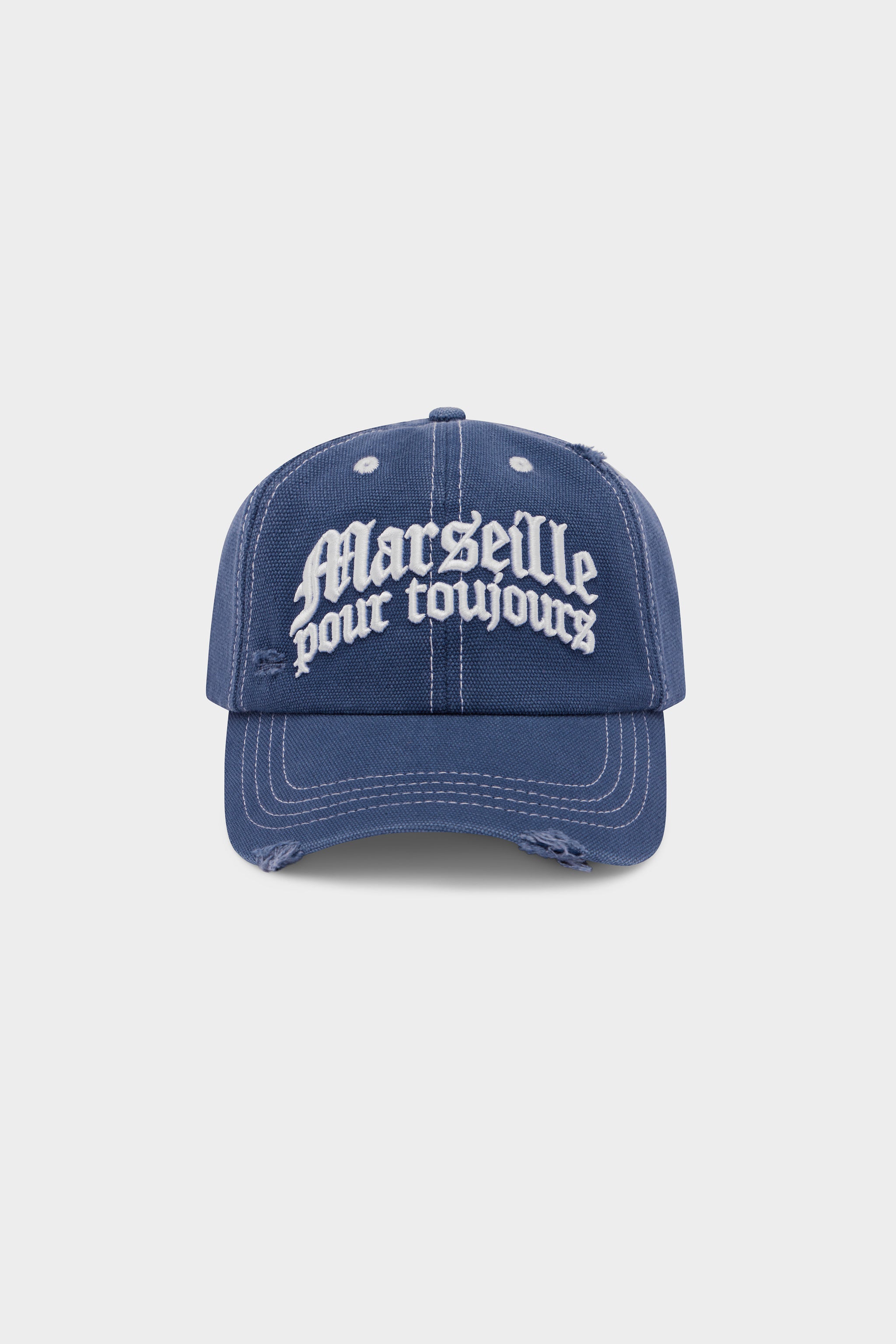 Marseille Distressed Canvas Cap - Washed Navy