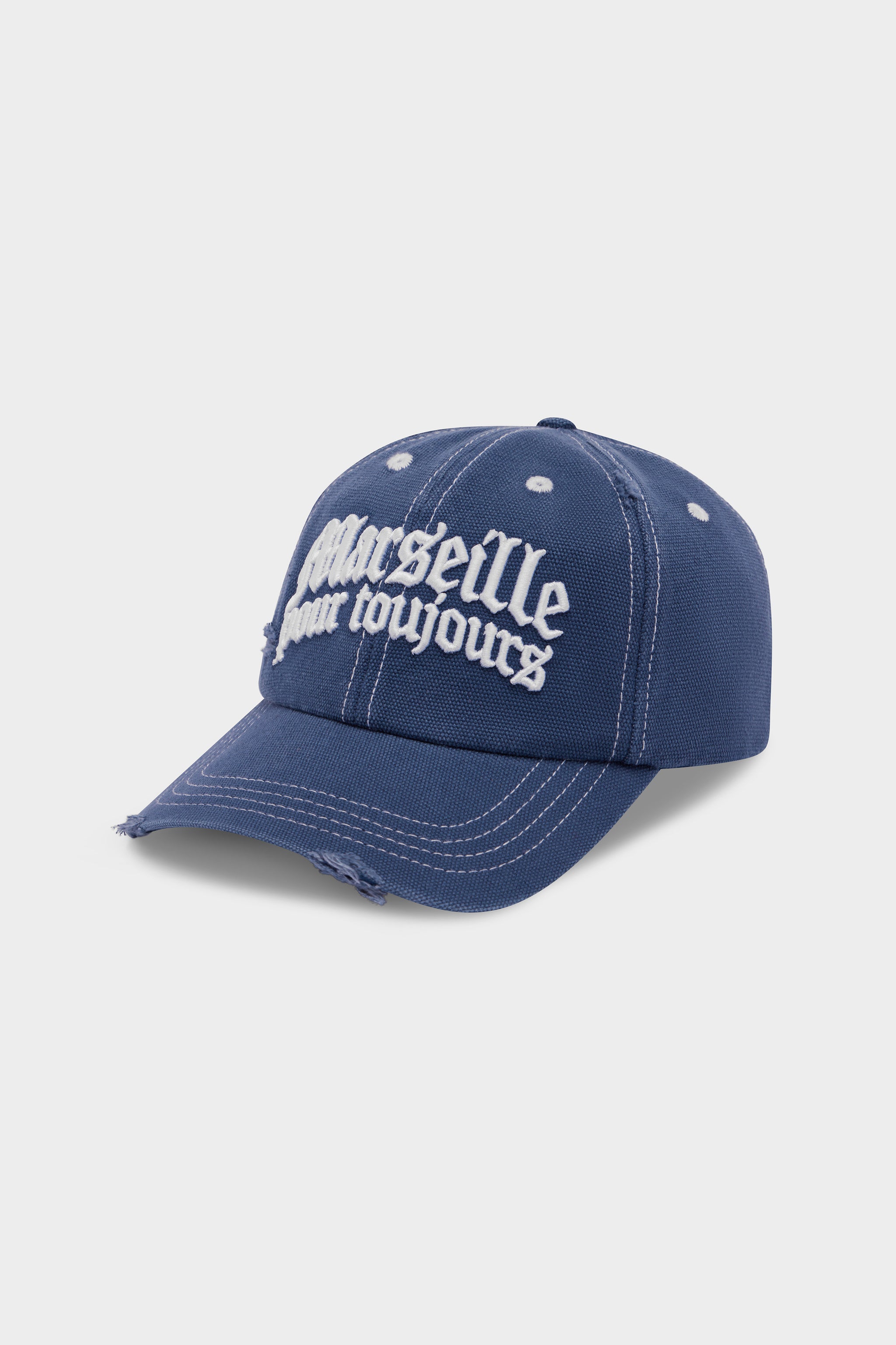 Marseille Distressed Canvas Cap - Washed Navy