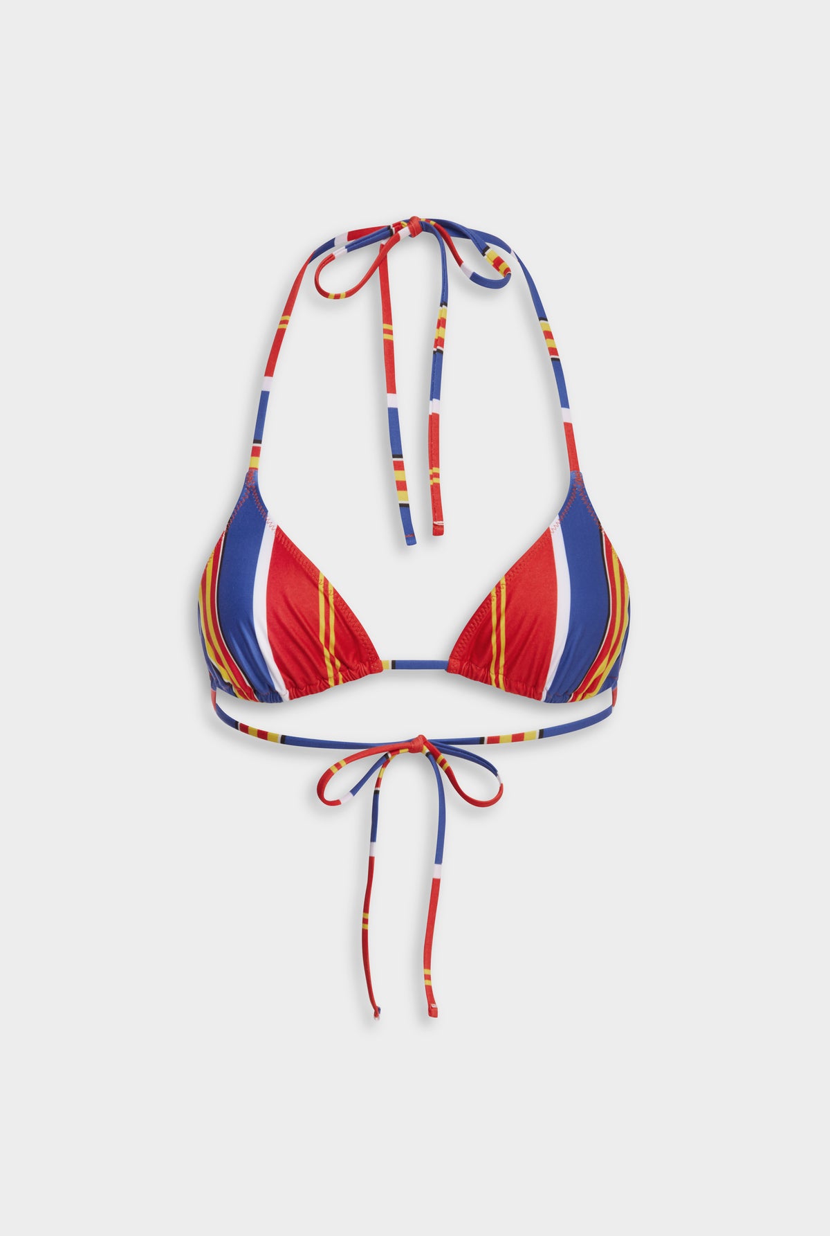 Triangle Bikini - Red/Blue/Yellow Stripe