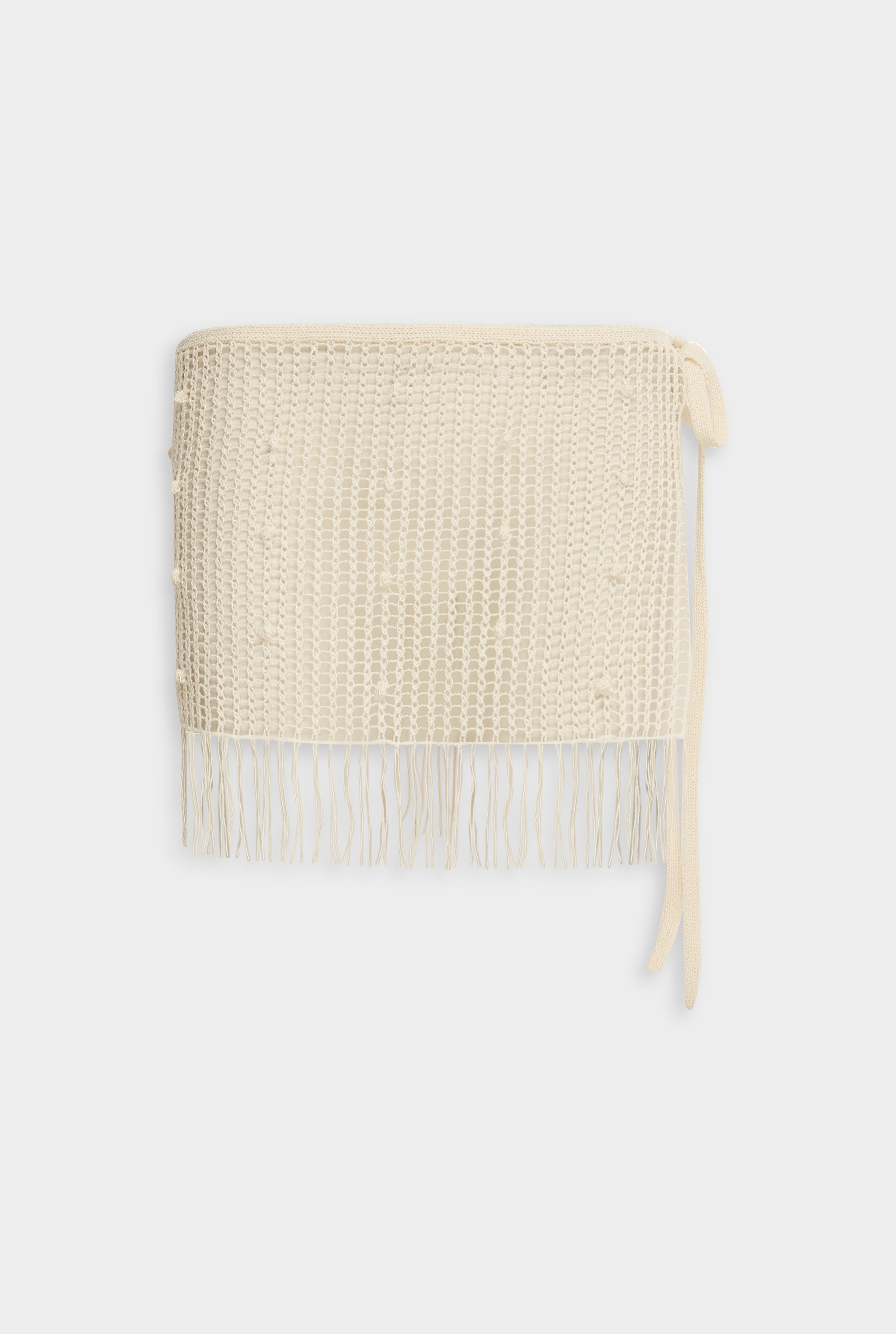 Cord Crochet Tie Mini Skirt - Off White