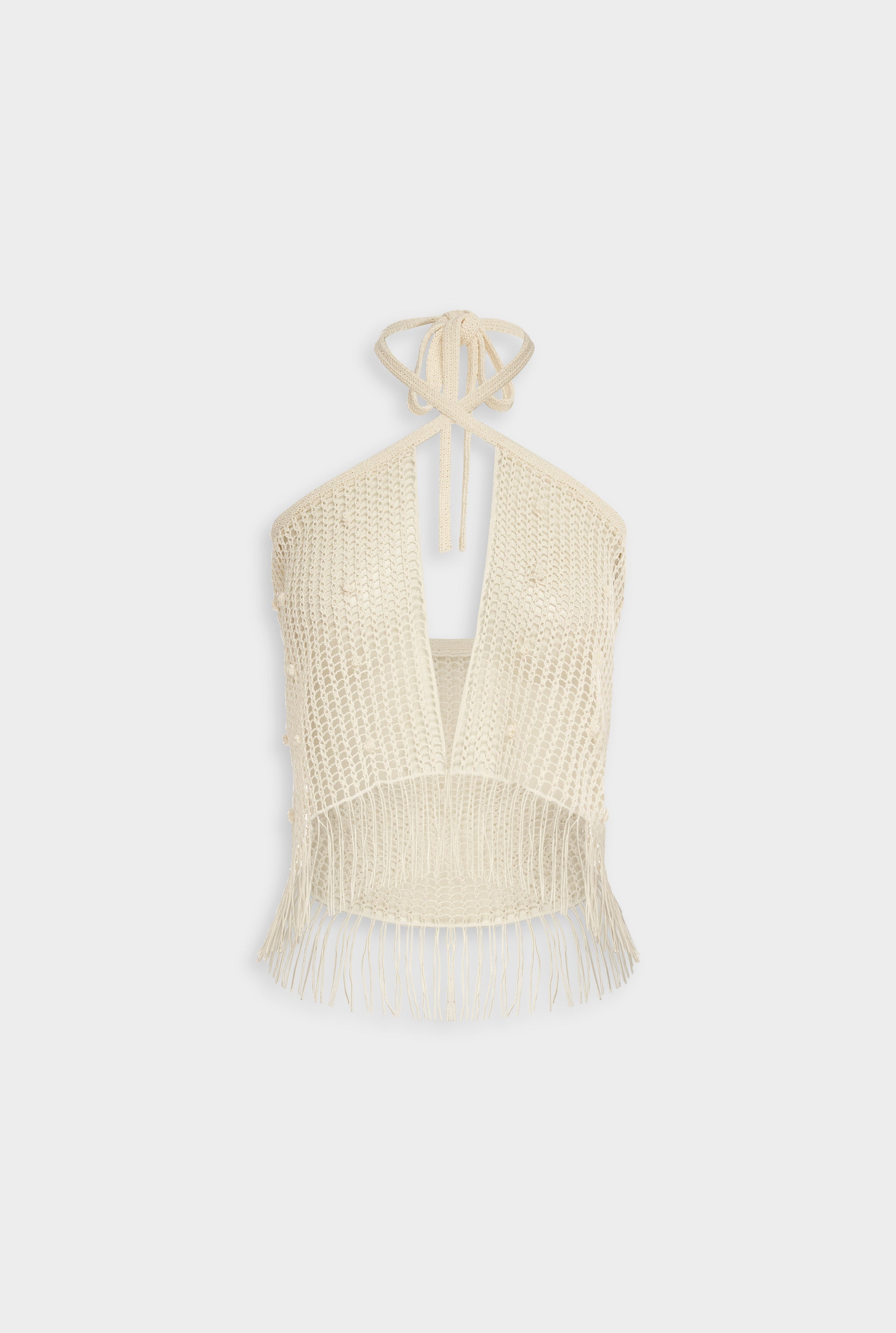 Cord Crochet Tie Mini Skirt - Off White