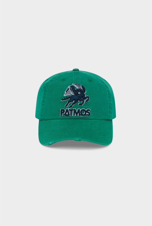 Patmos Distressed Twill Cap - Washed Ivy Green