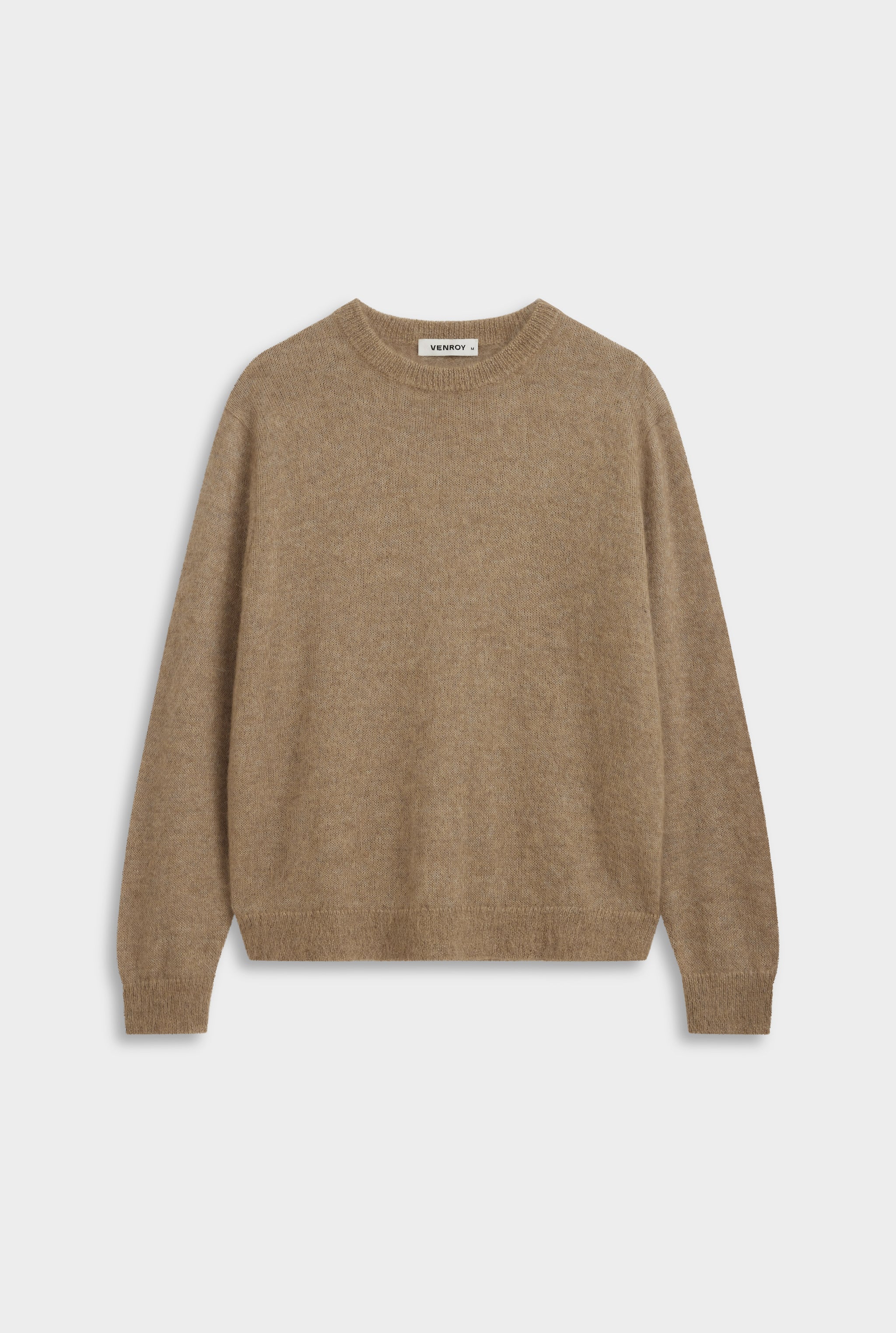 Alpaca Mohair Crewneck Sweater - Pebble