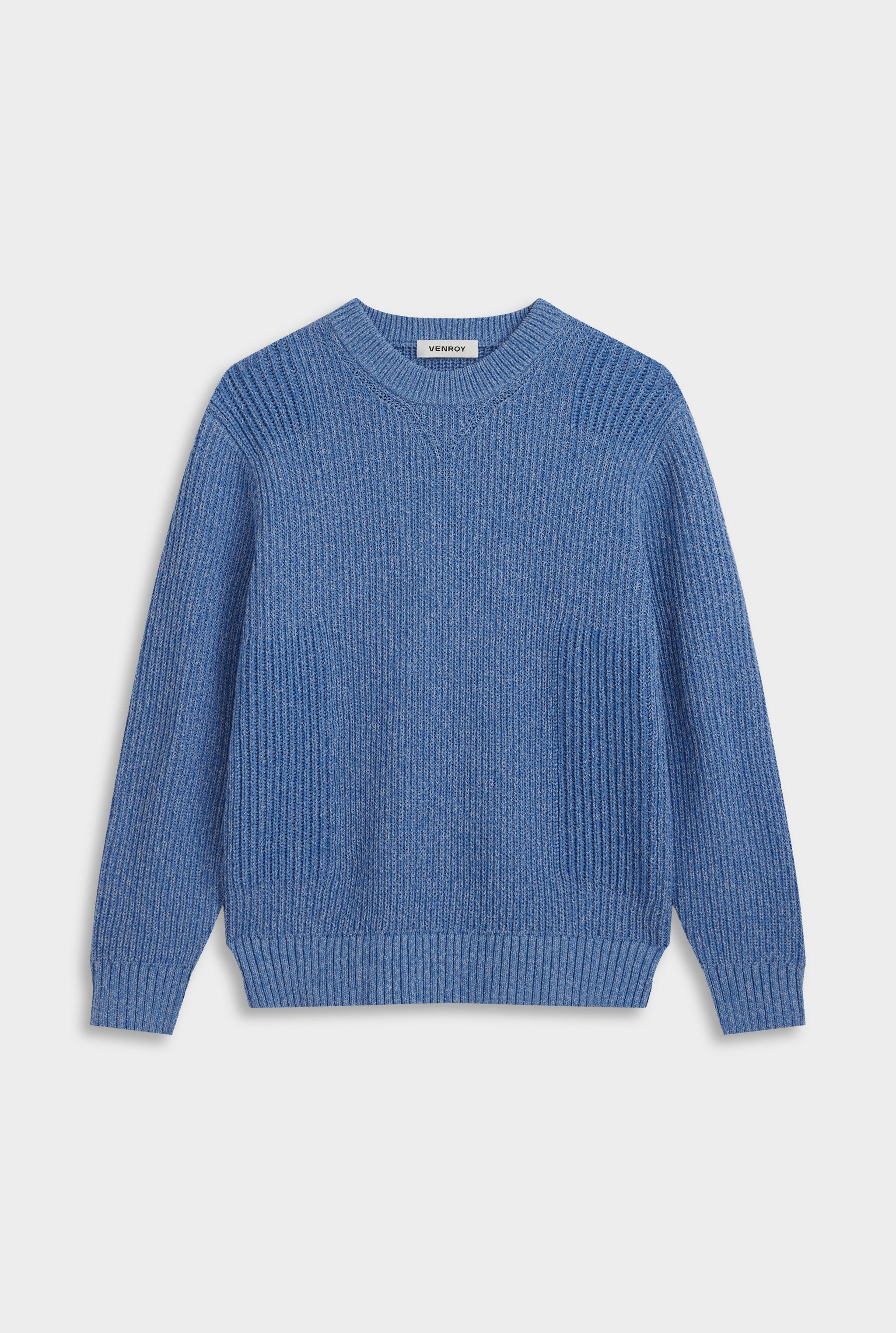 Chunky Rib Cotton Sweater - Blue