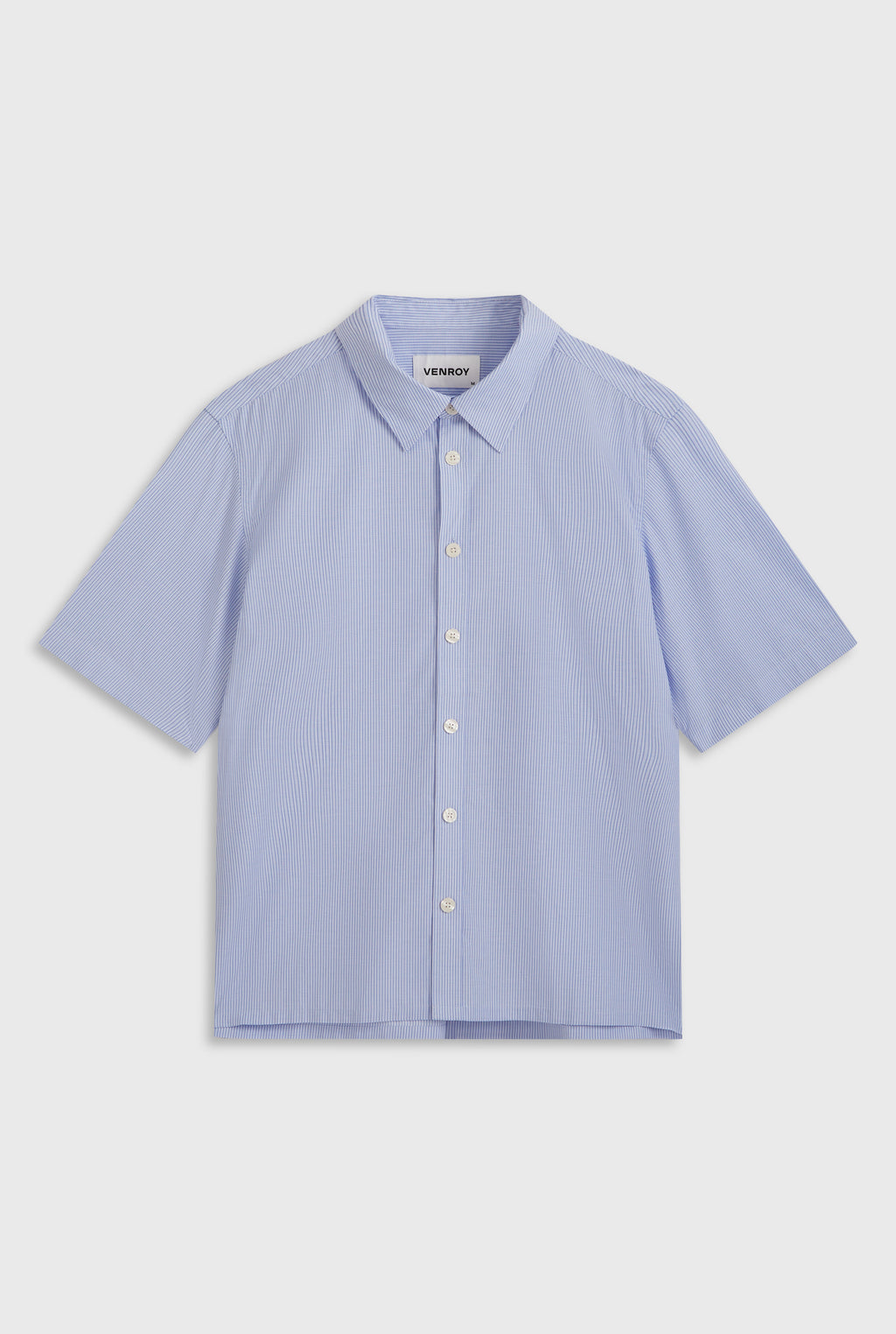 Oversized Stripe Short Sleeve Shirt - Blue/White Stripe