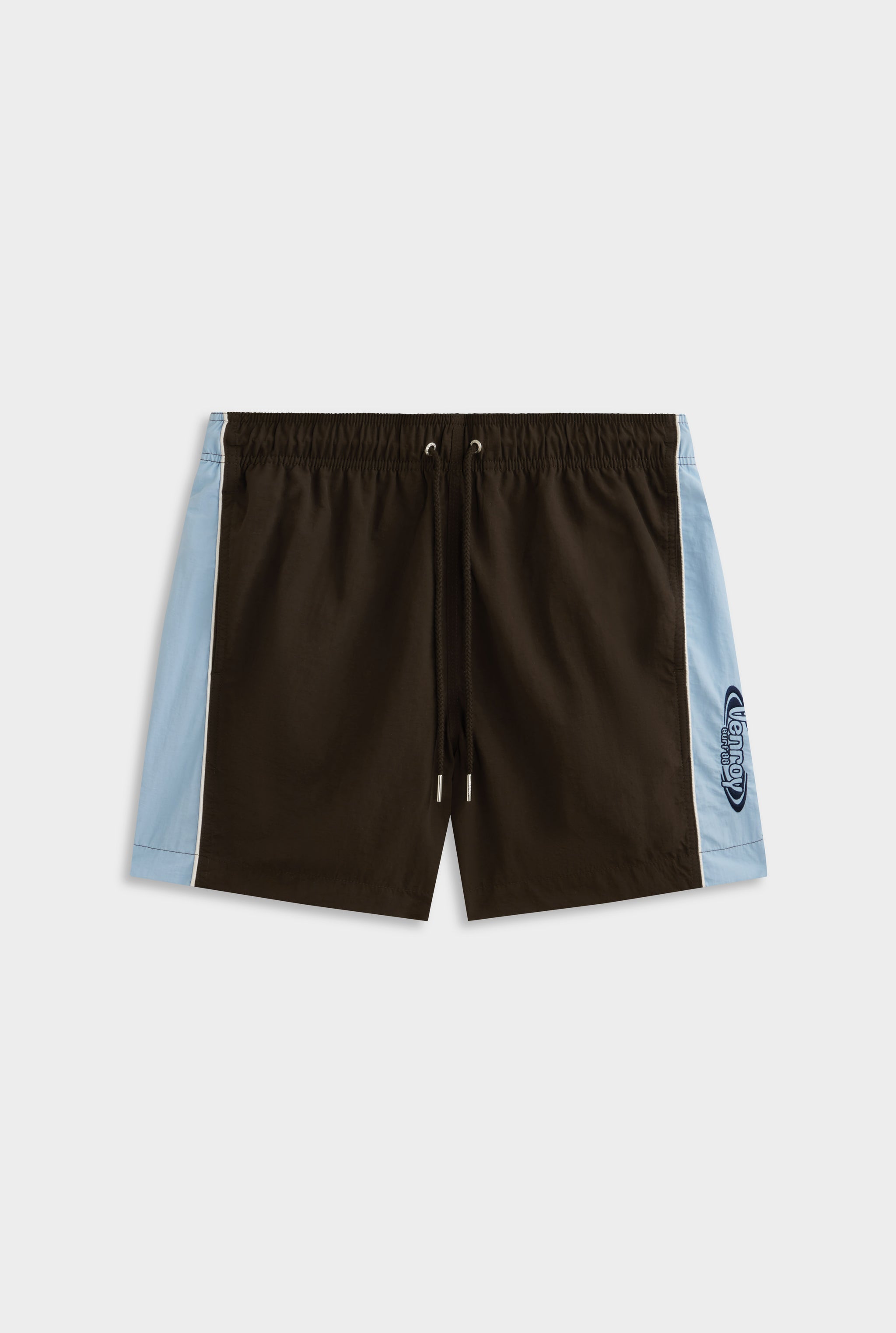 Panelled Swim Short - Dark Chocolate/Powder Blue/Navy