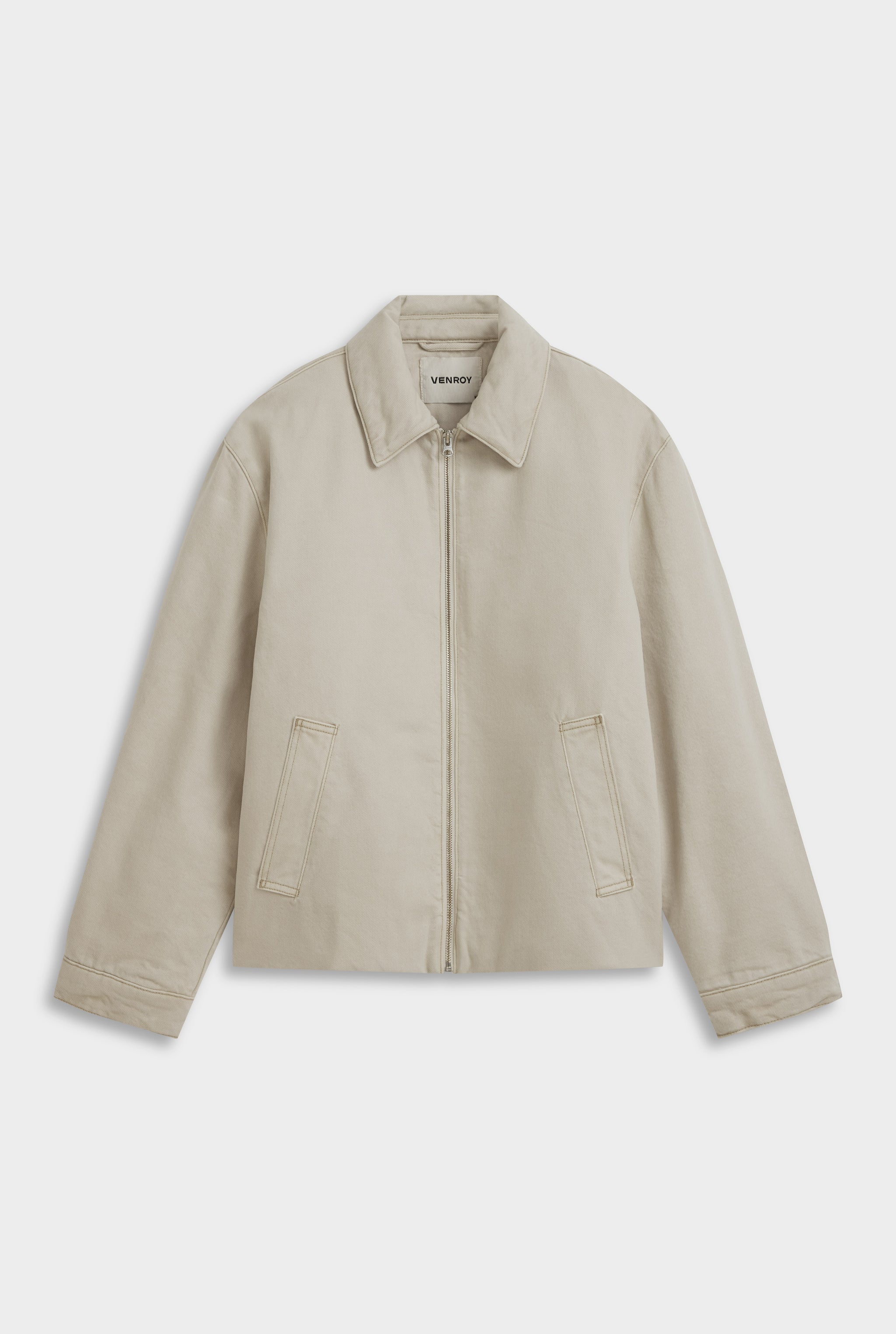 Pigment Dyed Denim Wadded Jacket - Washed Stone