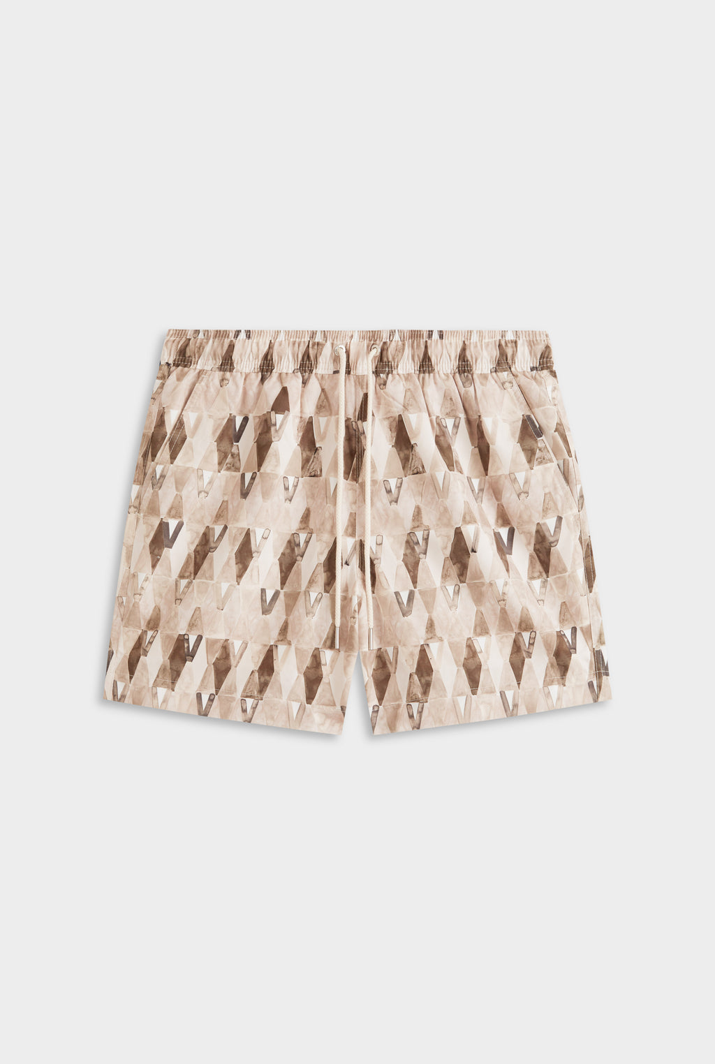 Printed Swim Short - Beige Painted V Monogram