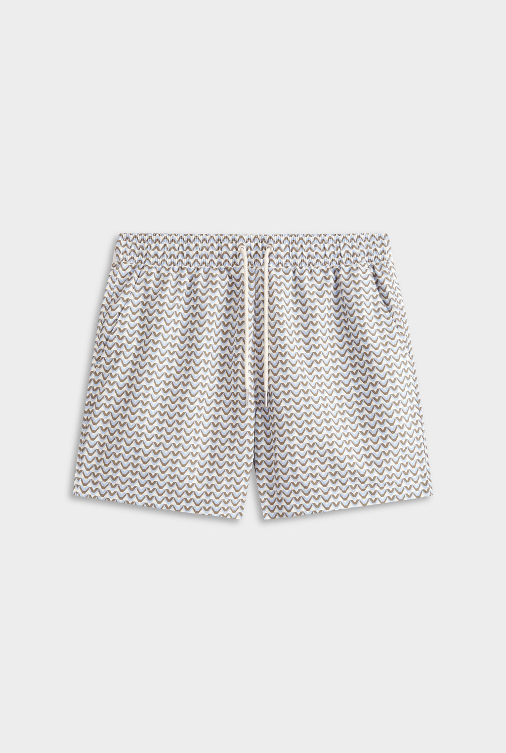 Printed Swim Short - Cream/Blue/Olive V Monogram