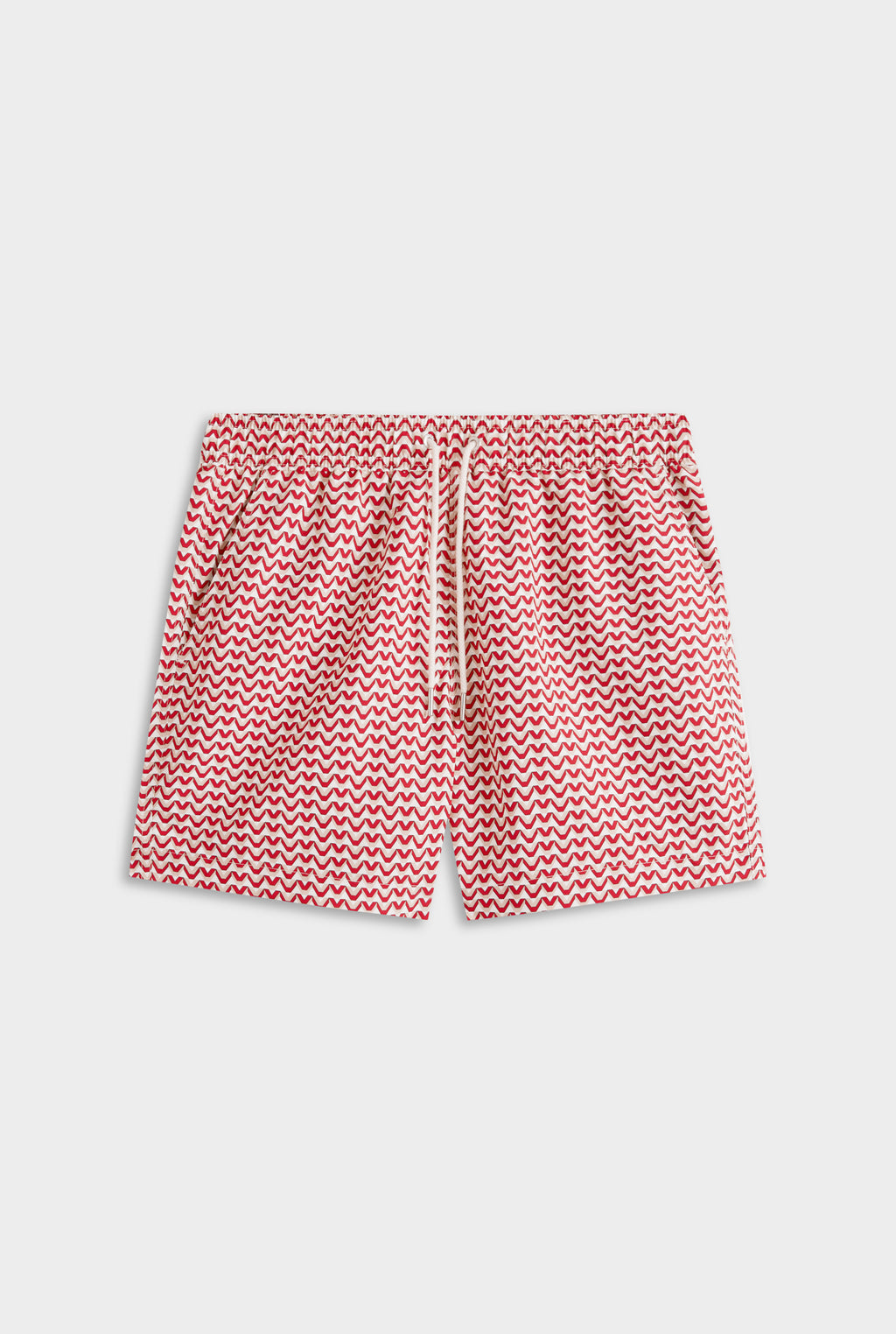 Printed Swim Short - Cream/Red/Granite V Monogram