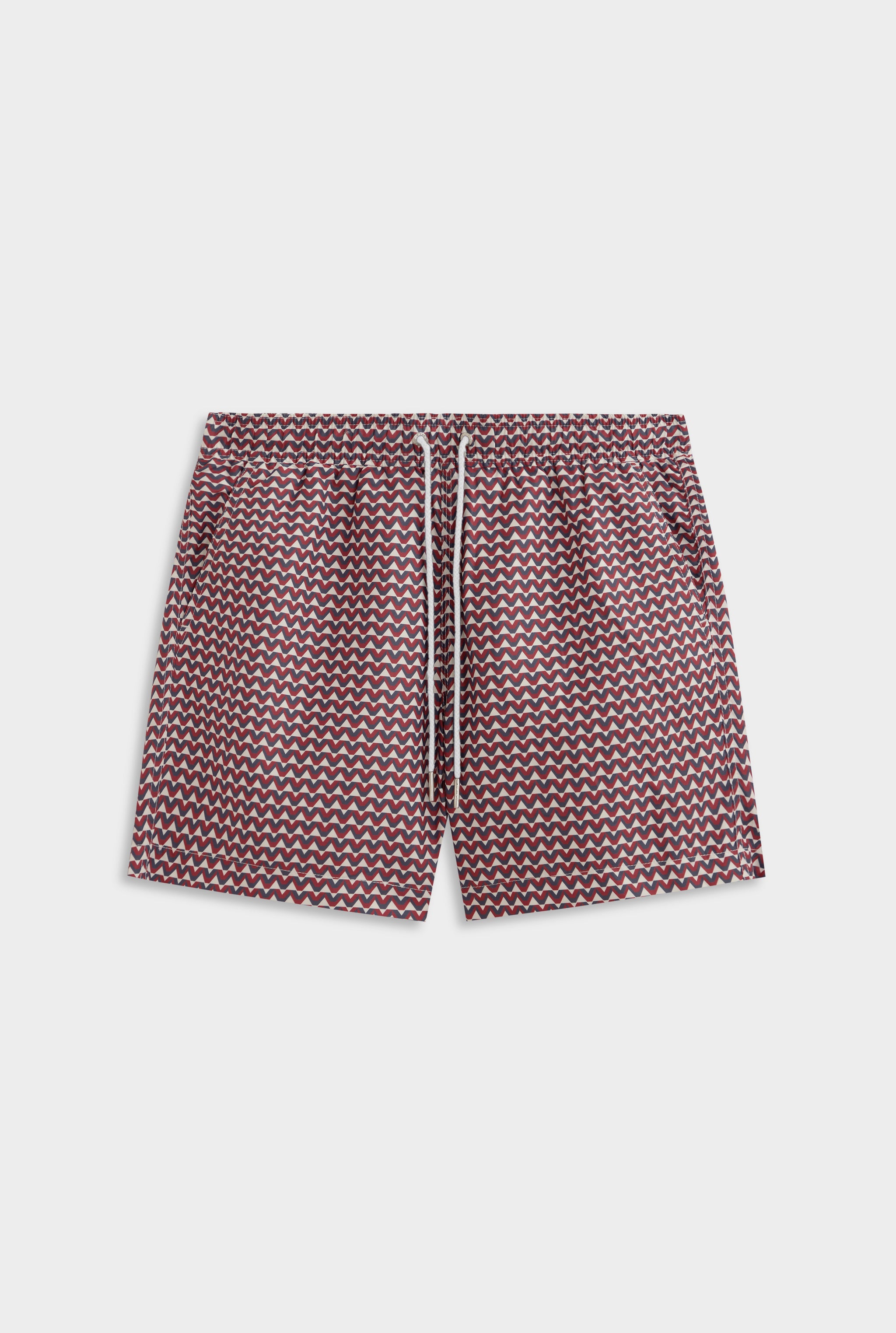 Printed Swim Short - Off White/Pomegranate/Navy V Monogram