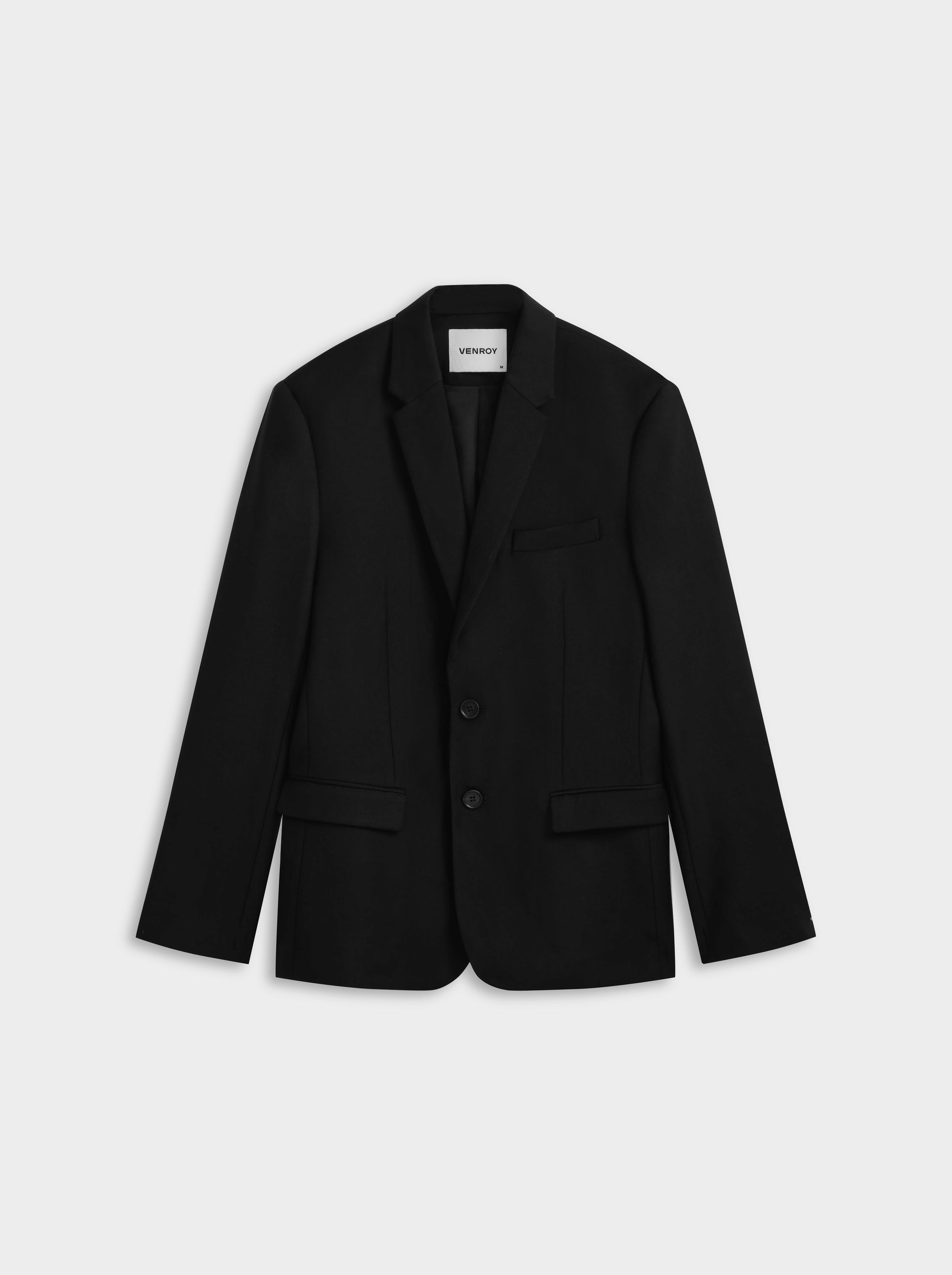 Tailored Wool Suit Jacket - Black
