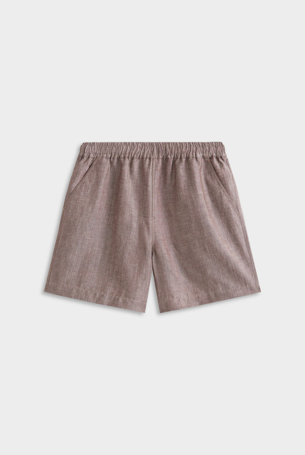Wool Linen Lounge Short - Brown