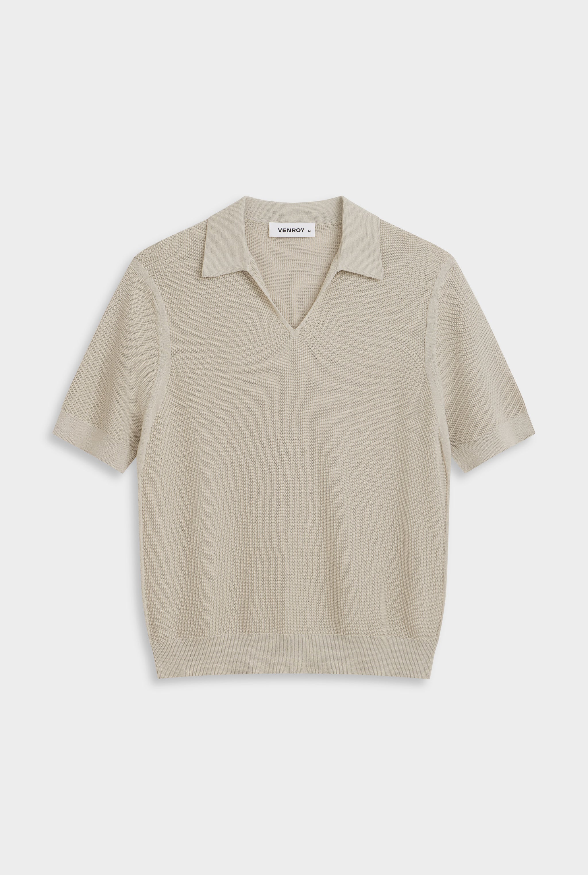 Lightweight Knit Polo - Taupe