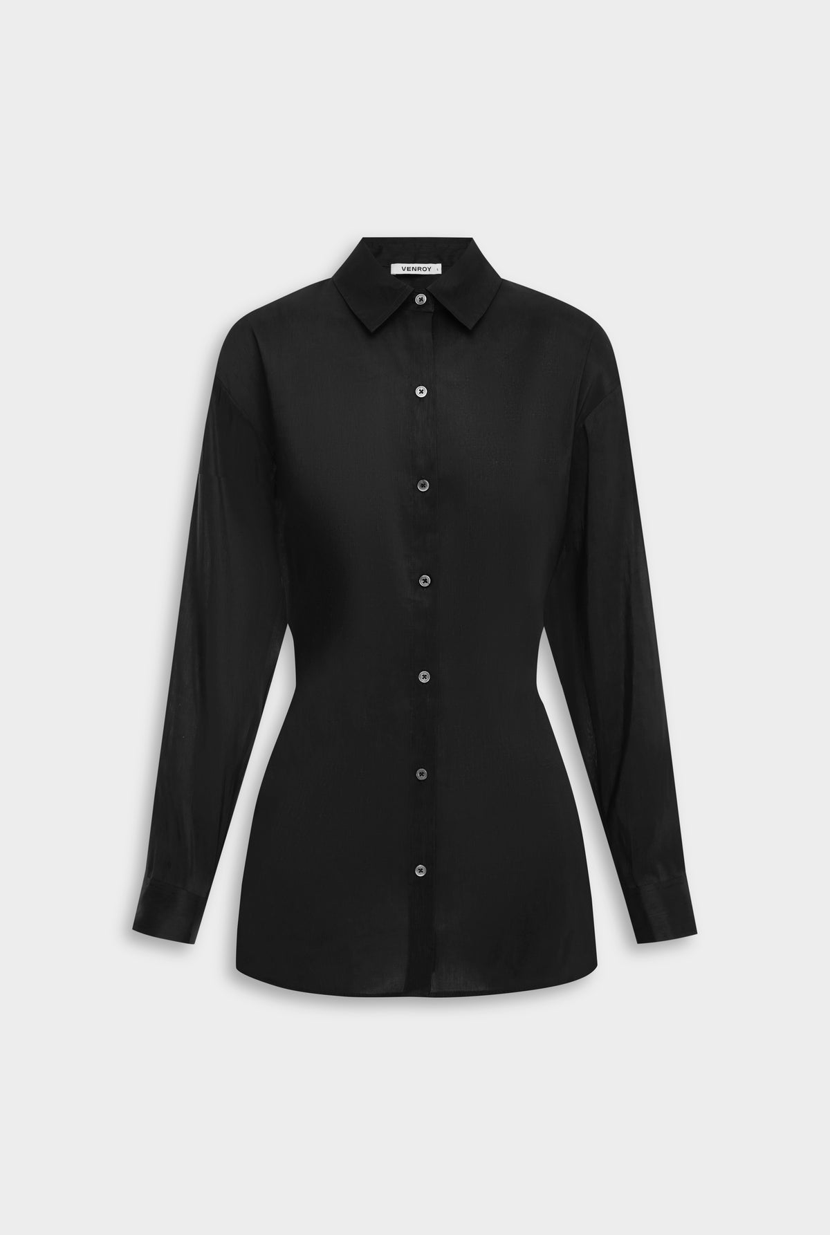 Relaxed Silk Linen Shirt - Black