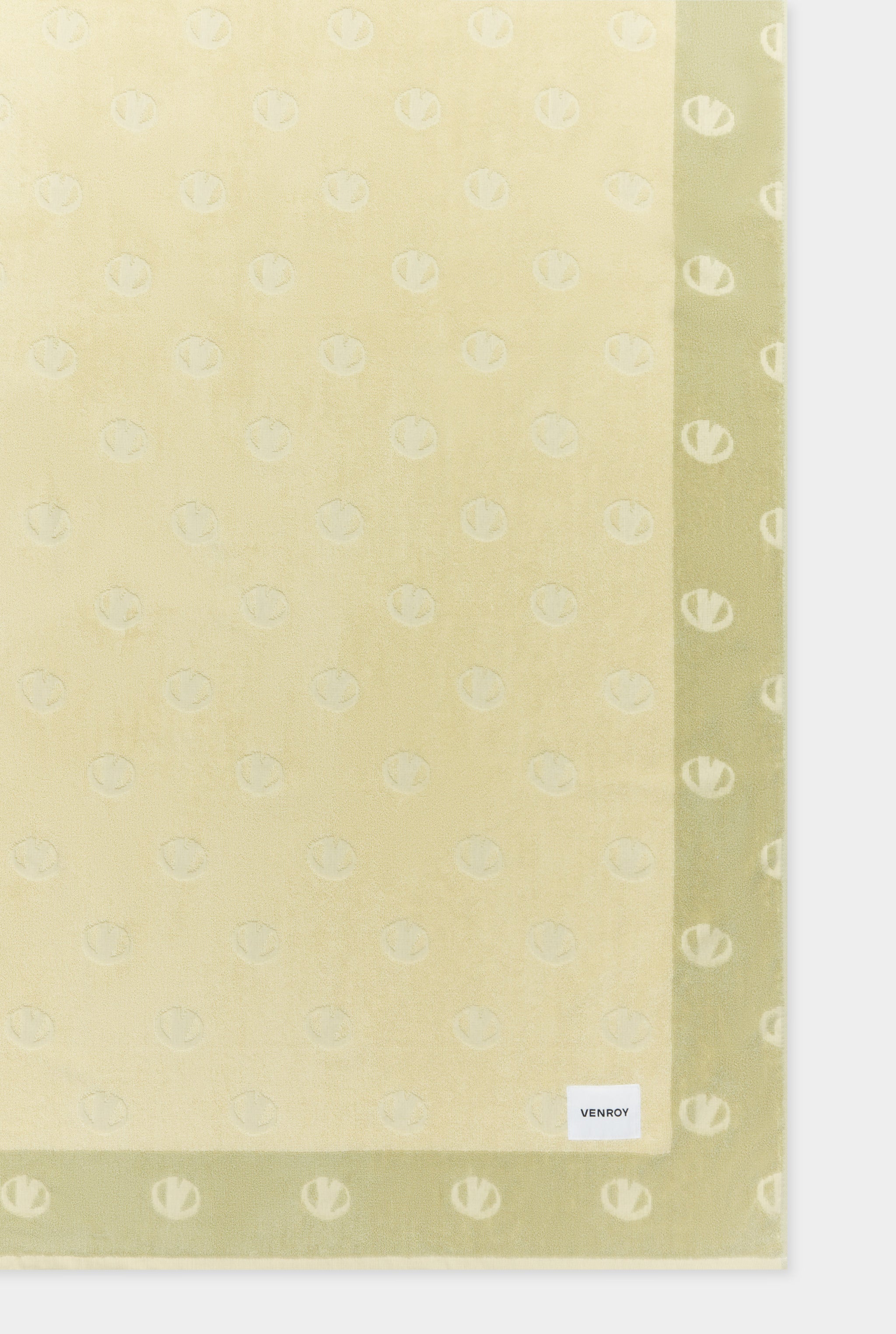 Jacquard Border Towel - Pastel Yellow/Pistachio