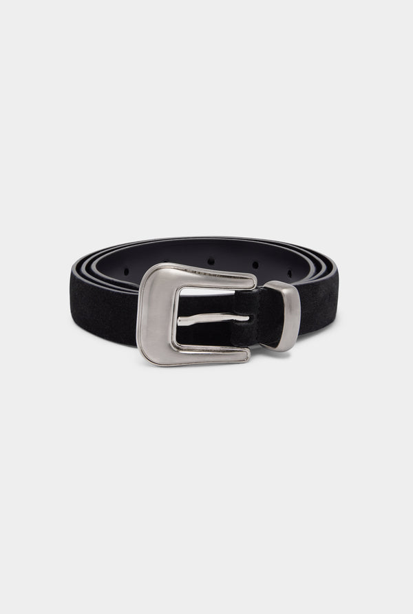 Ponente Suede Belt - Black Suede