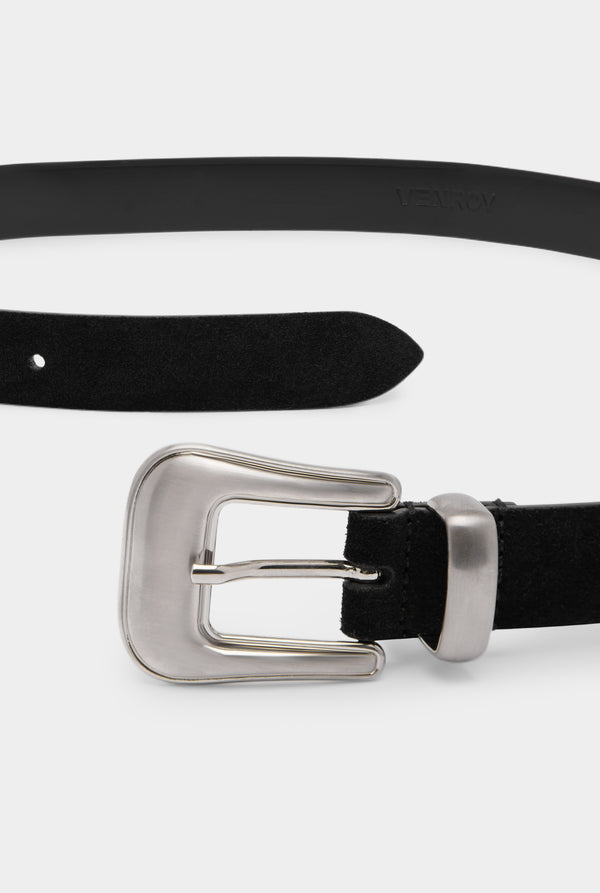 Ponente Suede Belt - Black Suede