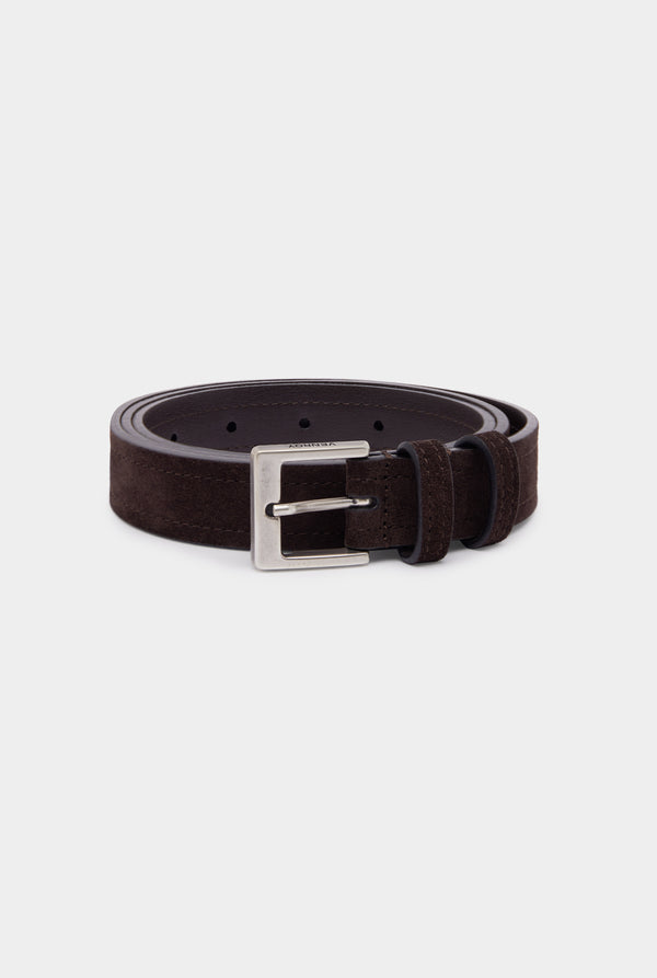 Classic Suede Belt - Brown Suede