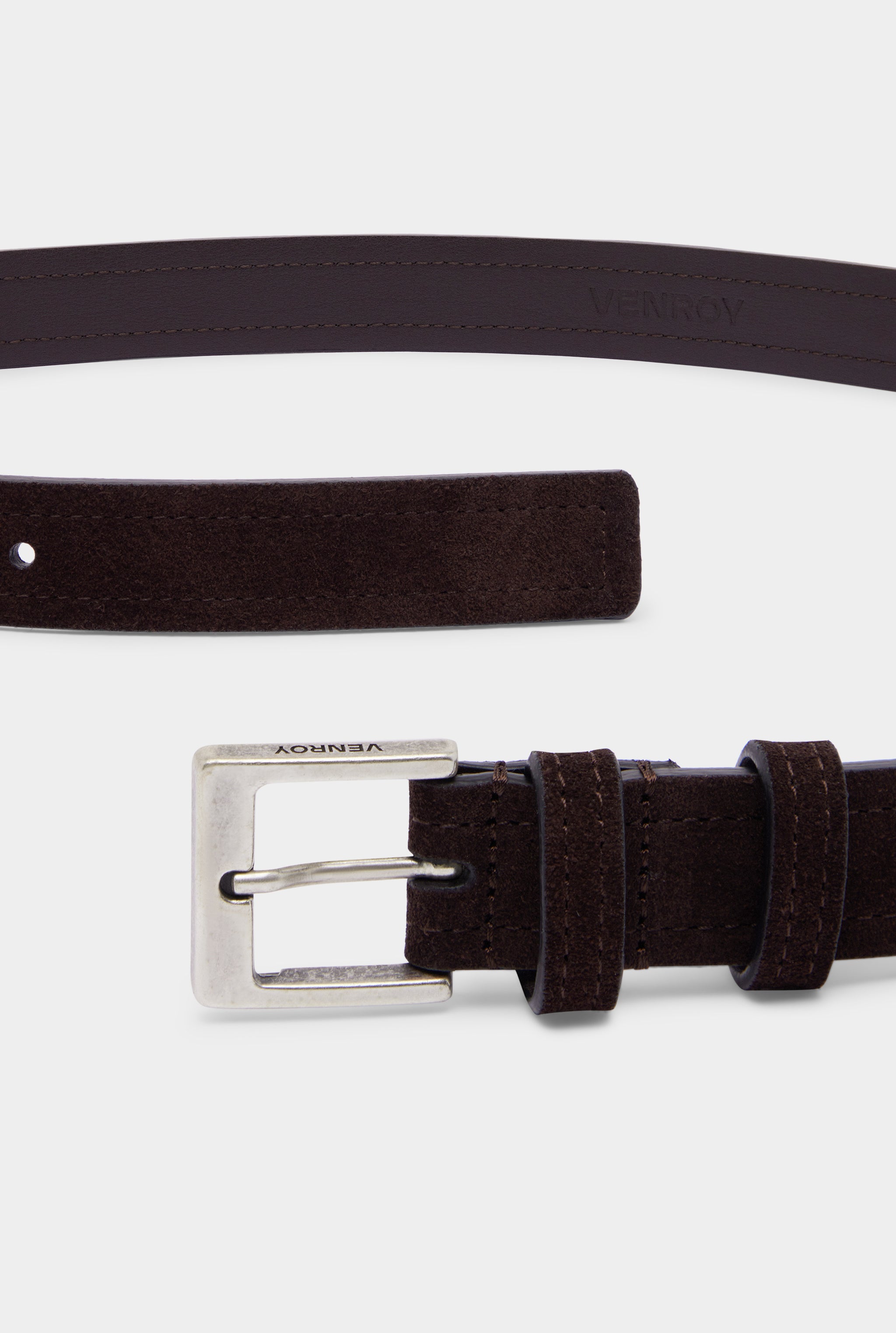 Classic Suede Belt - Brown Suede