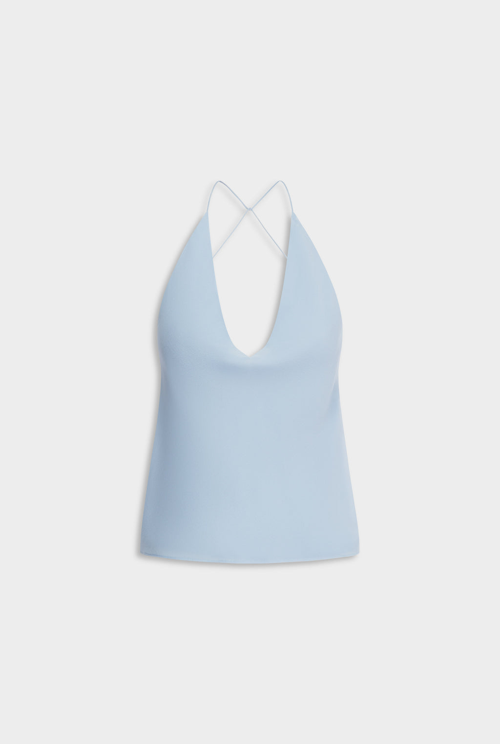 Cross Back Silk Cami - Powder Blue