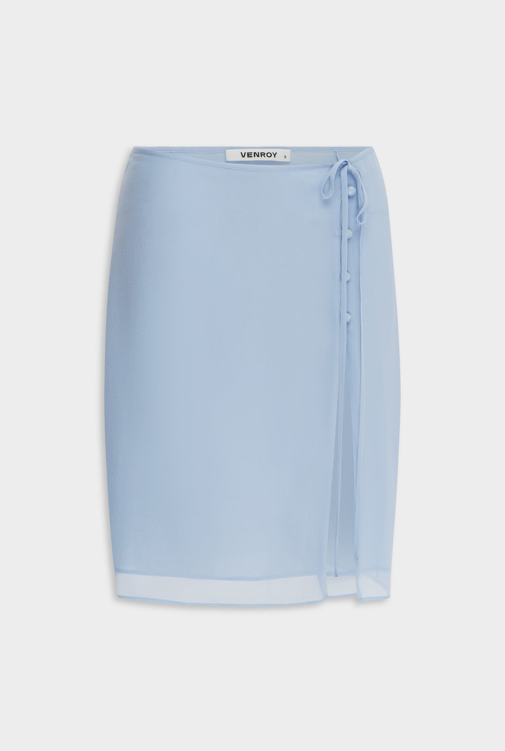 Layered Silk Skirt - Powder Blue