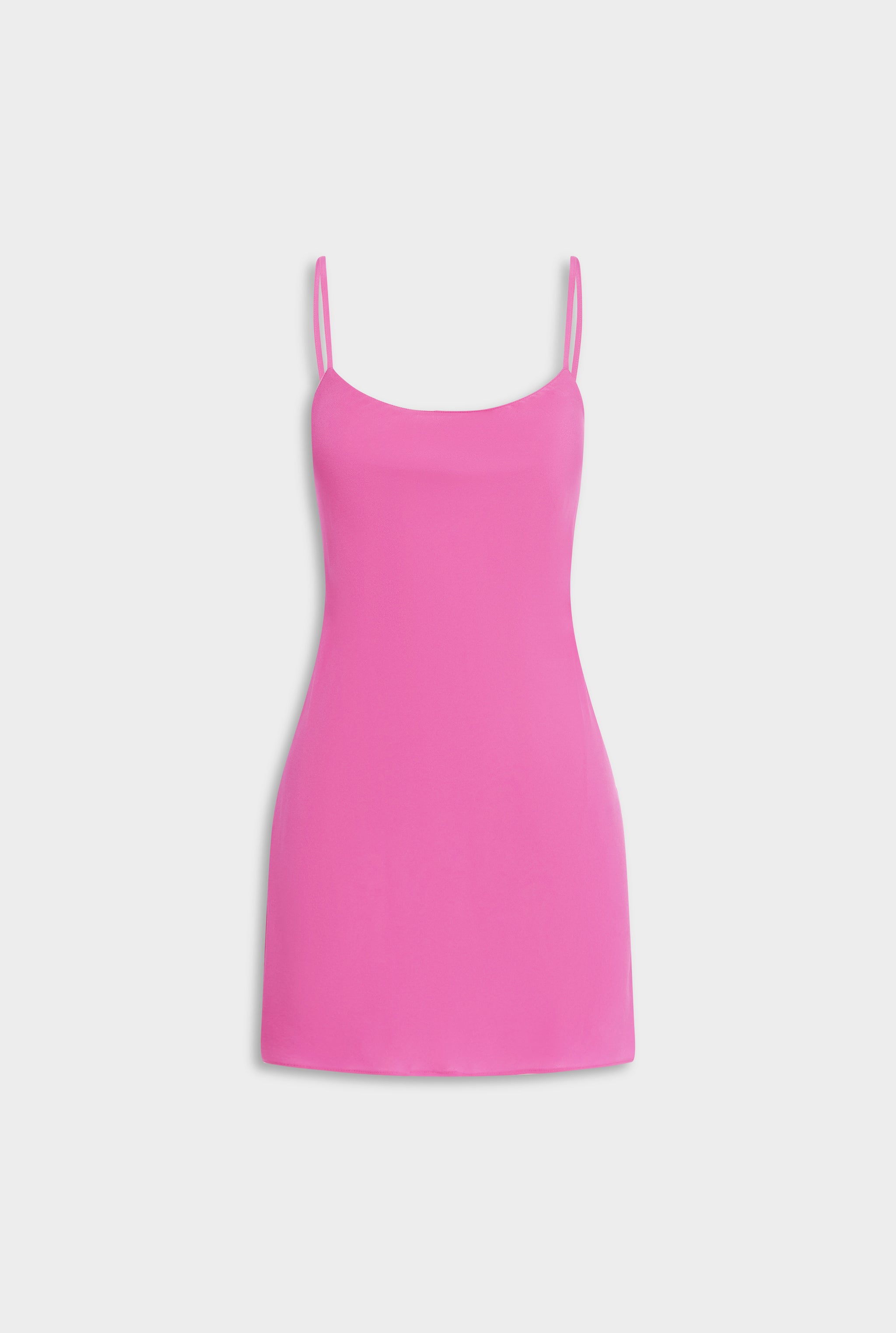 Silk Slip Mini Dress - Fuchsia