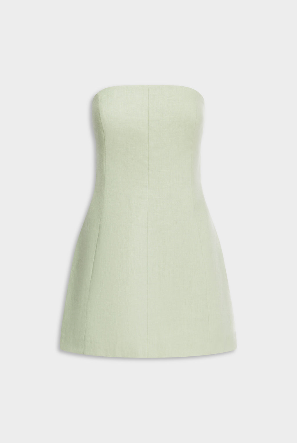 Strapless Linen Mini Dress - Pale Pistachio