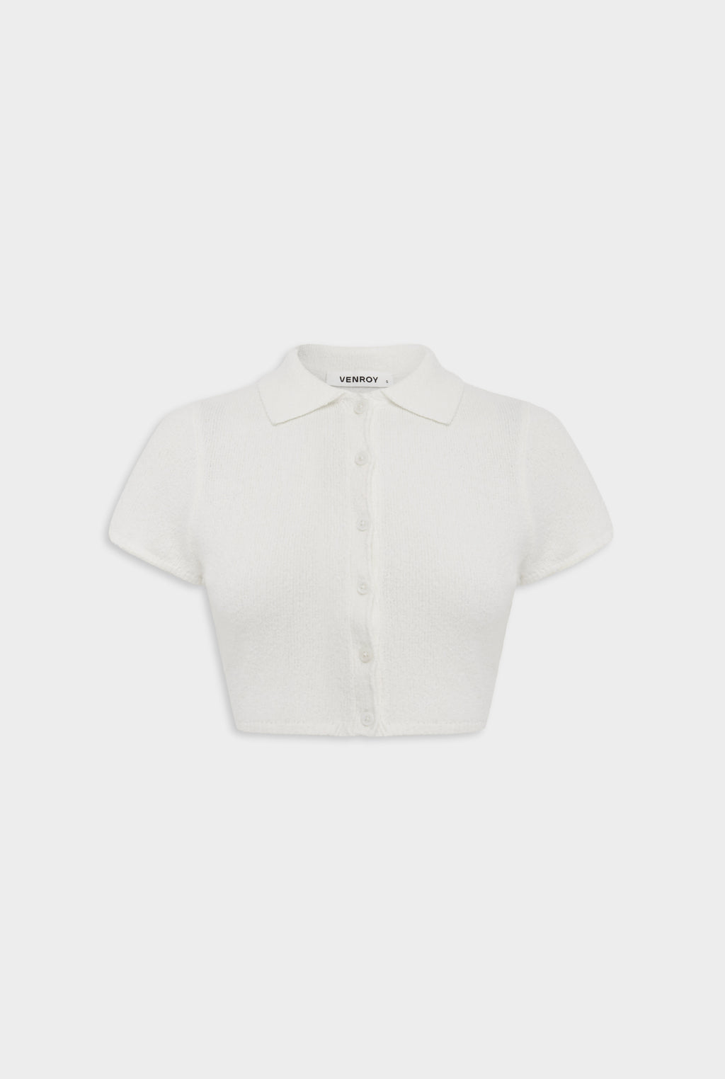 Terry Knit Cropped Shirt - Off White