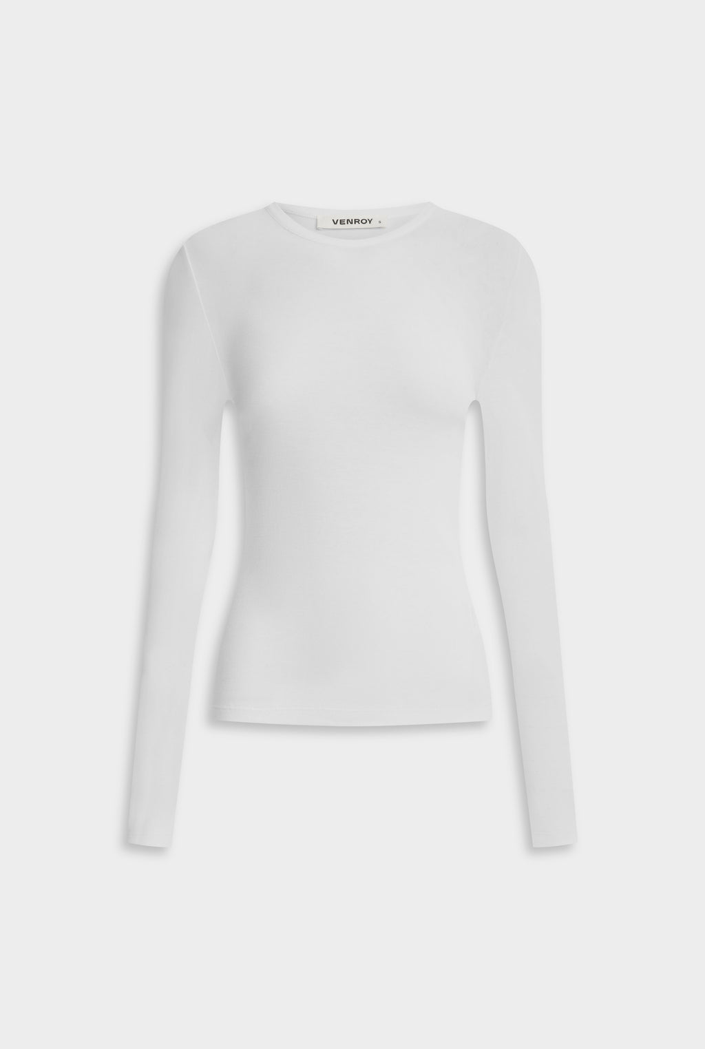 Cotton Rib Long Sleeve Tee - White