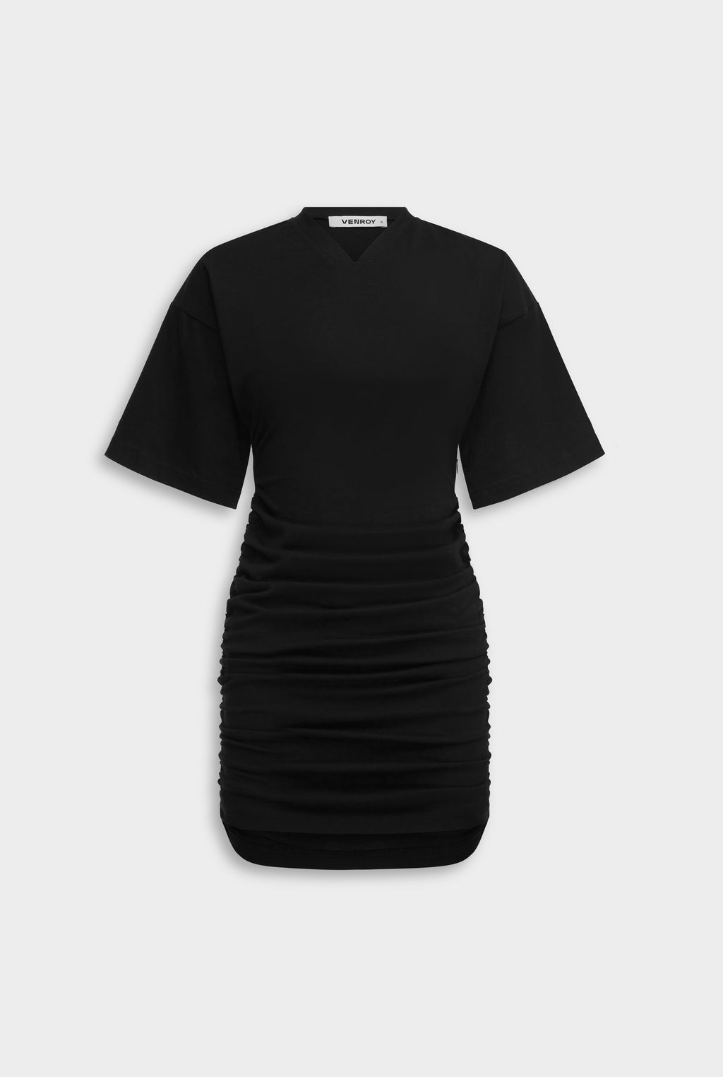 Gathered T Shirt Mini Dress Black | Venroy VENROY Gathered T Shirt Mini Dress Black | Venroy VENROY