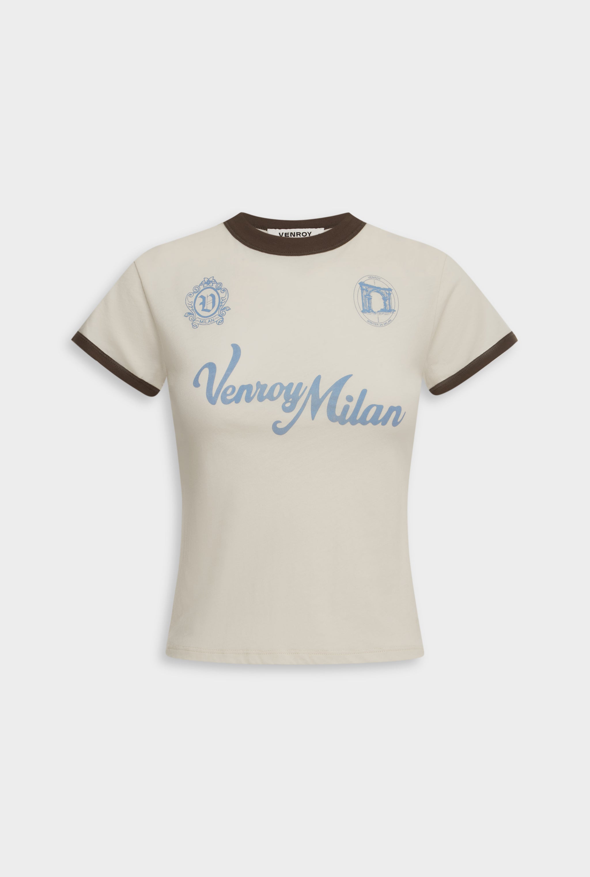 Lightweight Cotton Baby Tee - Cream/Chocolate
