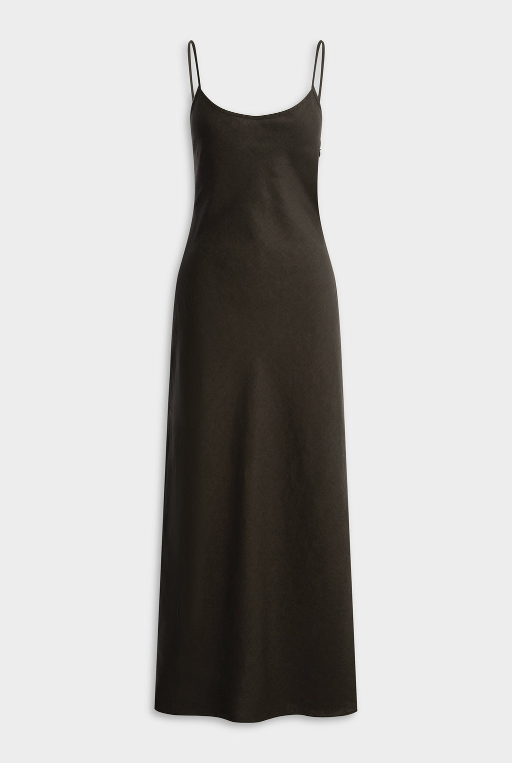 Linen Slip Dress in Dark Chocolate | Venroy VENROY Linen Slip Dress in Dark Chocolate | Venroy VENROY