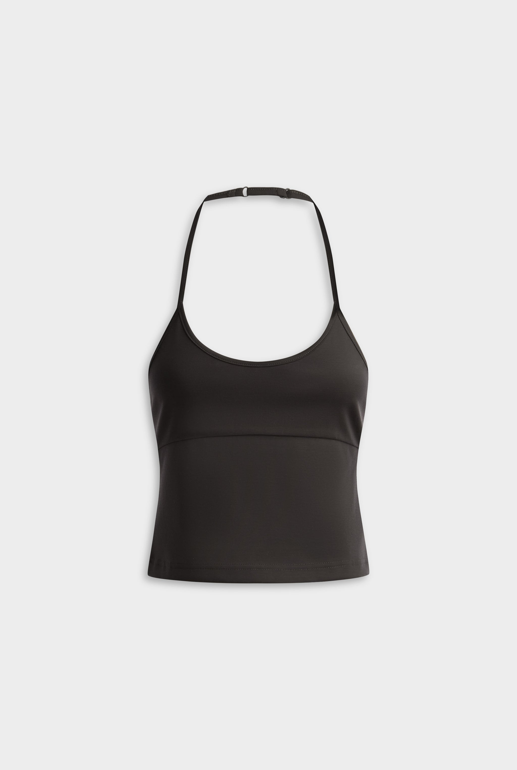 Low Cut Stretch Cotton Tank - Dark Chocolate