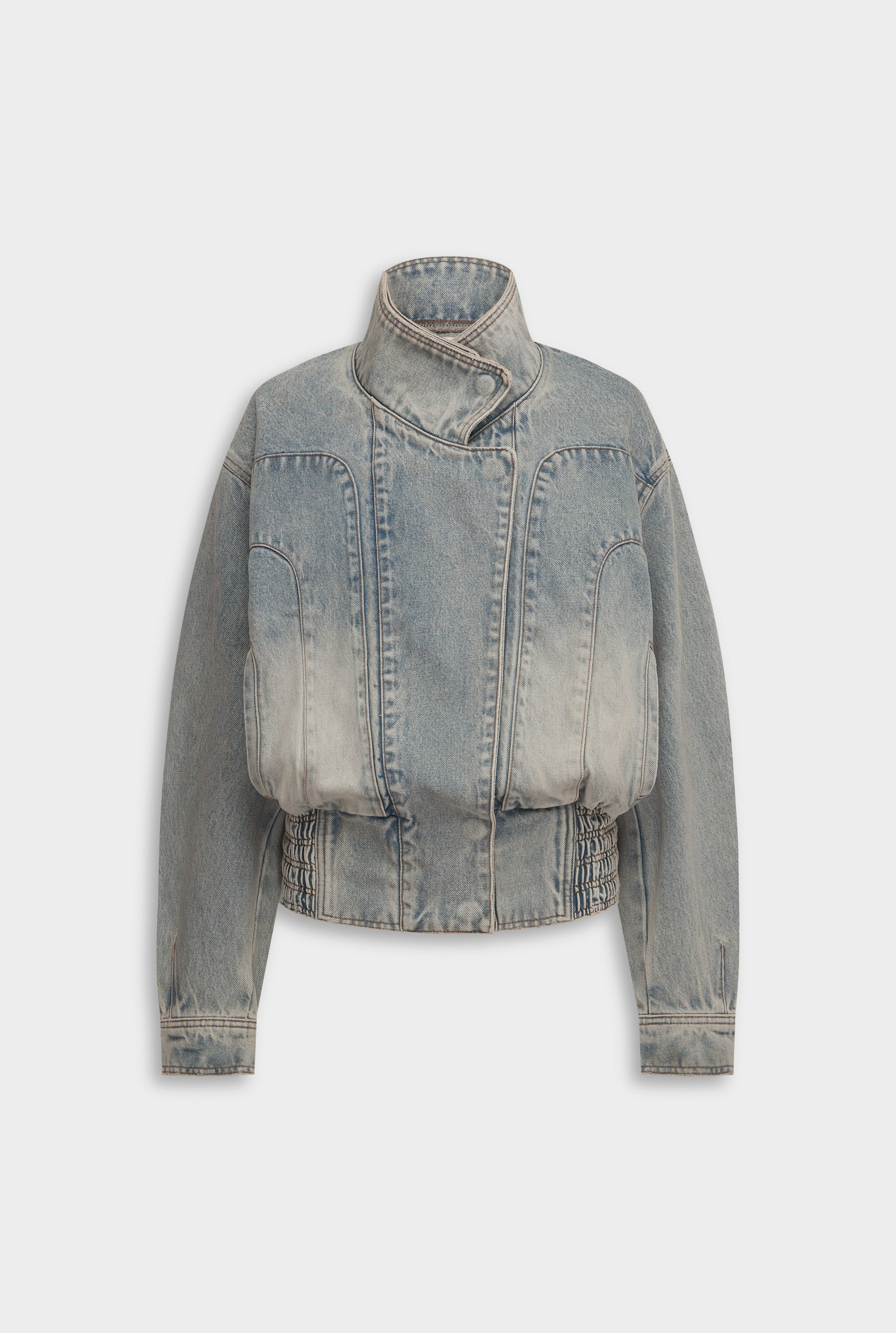 Panelled Denim Jacket - Light Vintage Wash