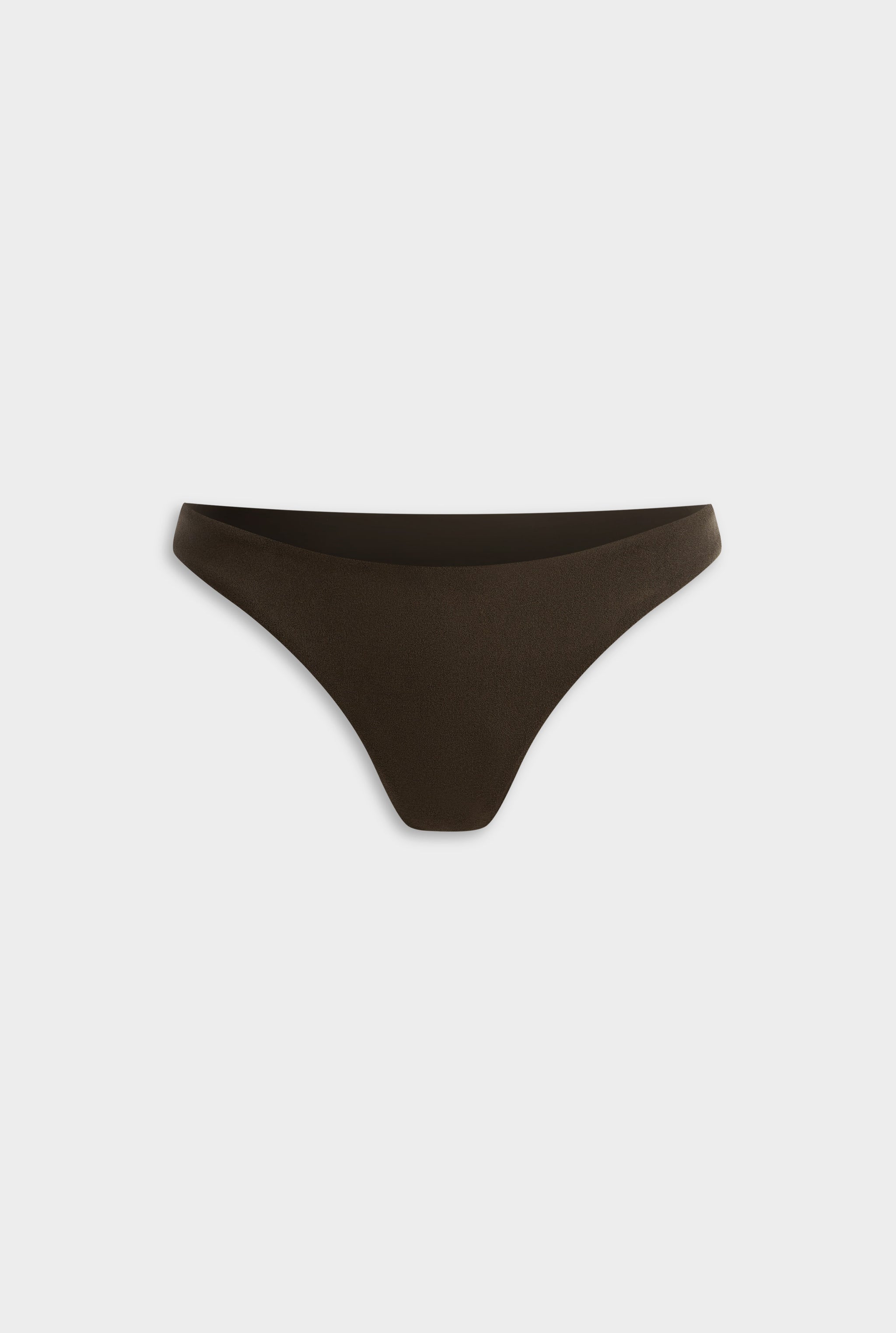 Ruched Terry Bikini Brief - Dark Chocolate