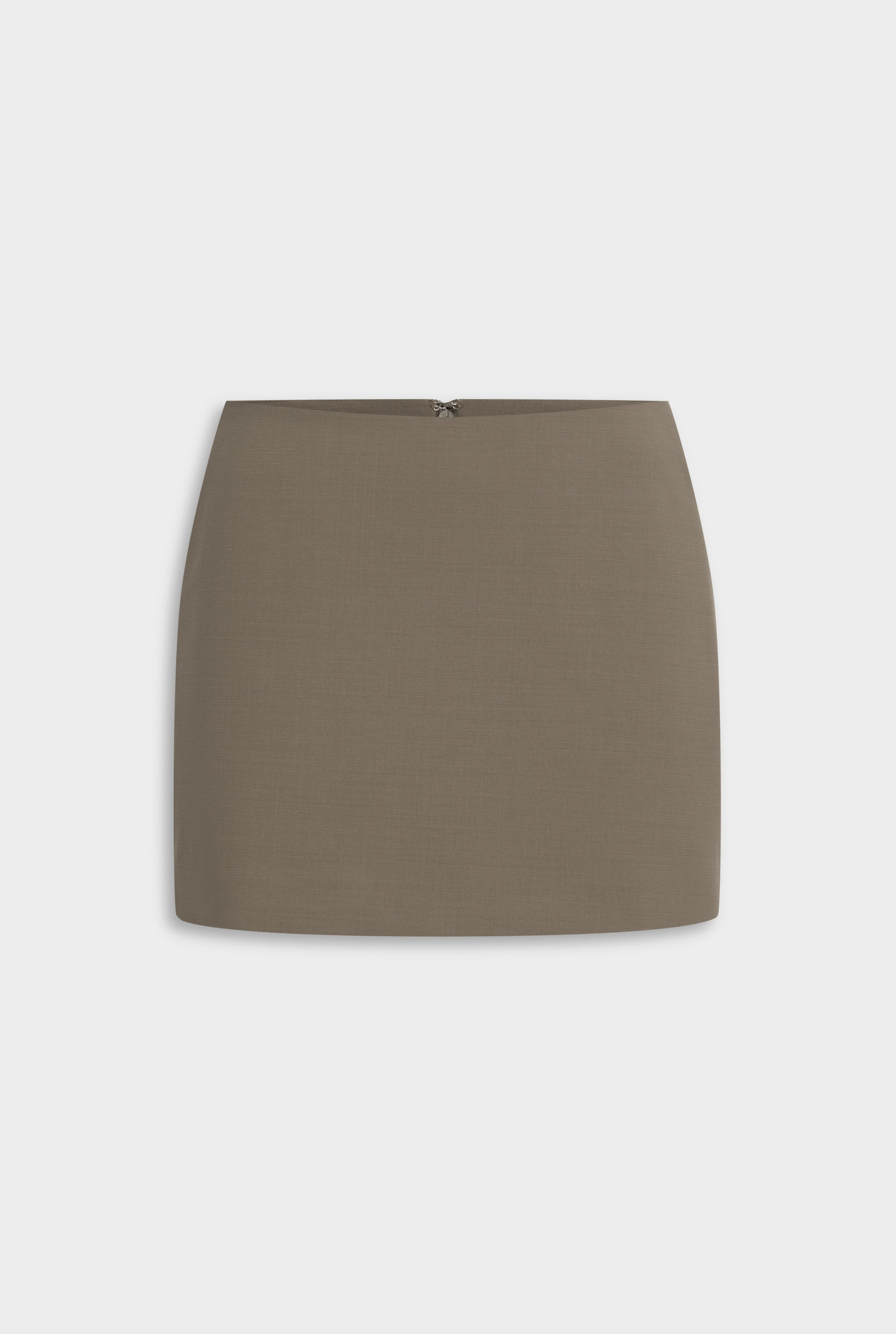 Scuba Wool Mini Skirt - Taupe