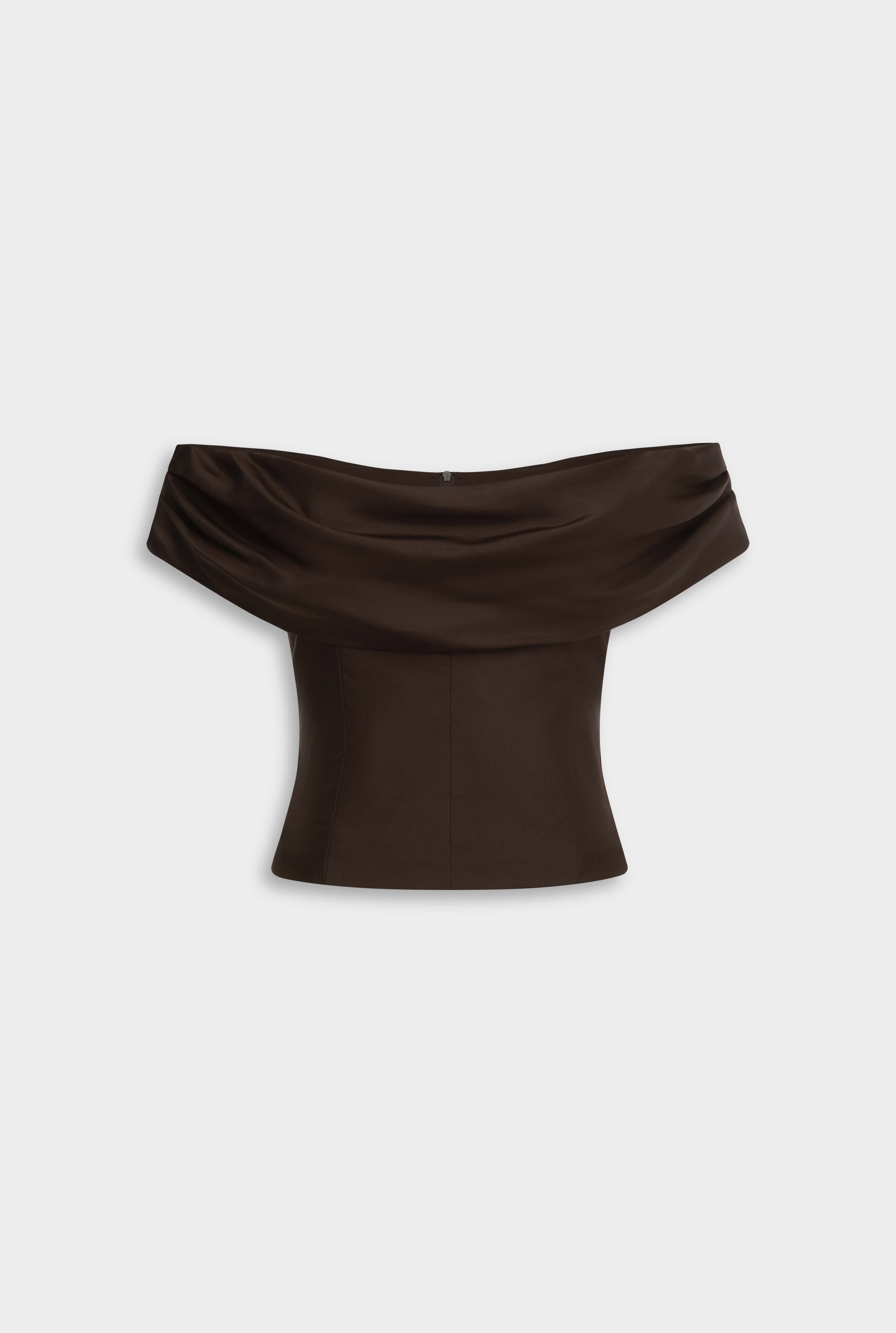 Silk Cowl Neck Bodice - Chocolate