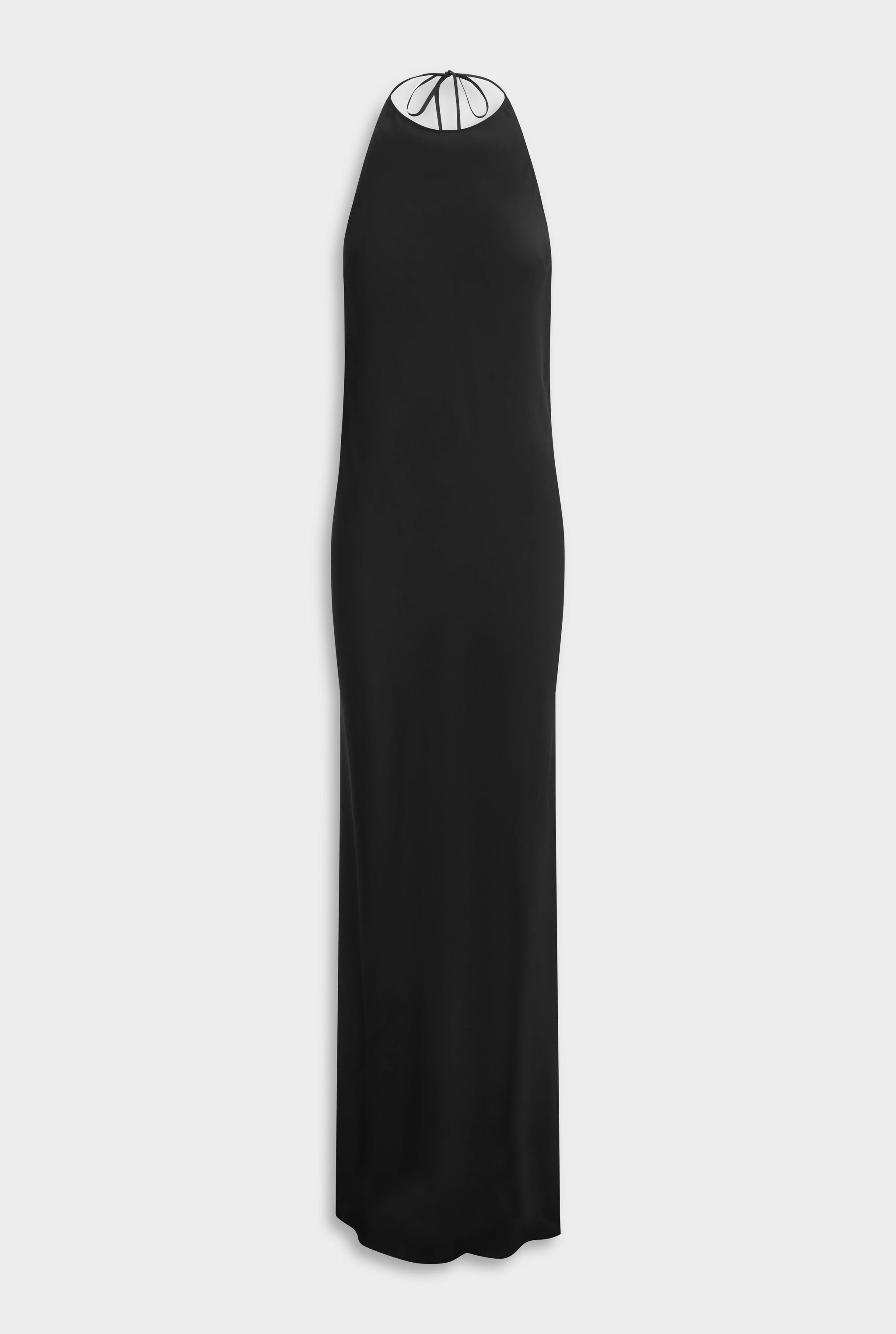 Silk Halter Maxi Dress - Black