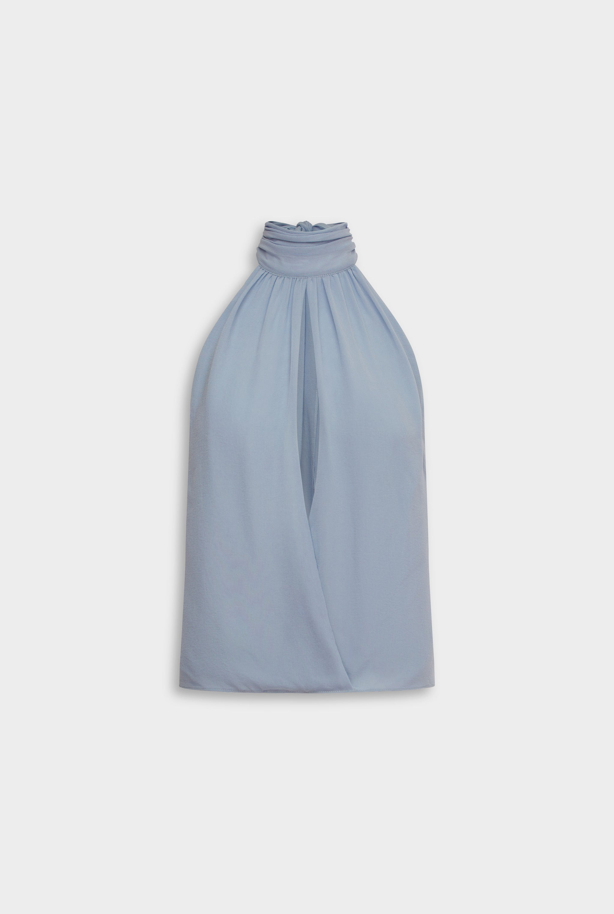 Silk Halter Top - Powder Blue