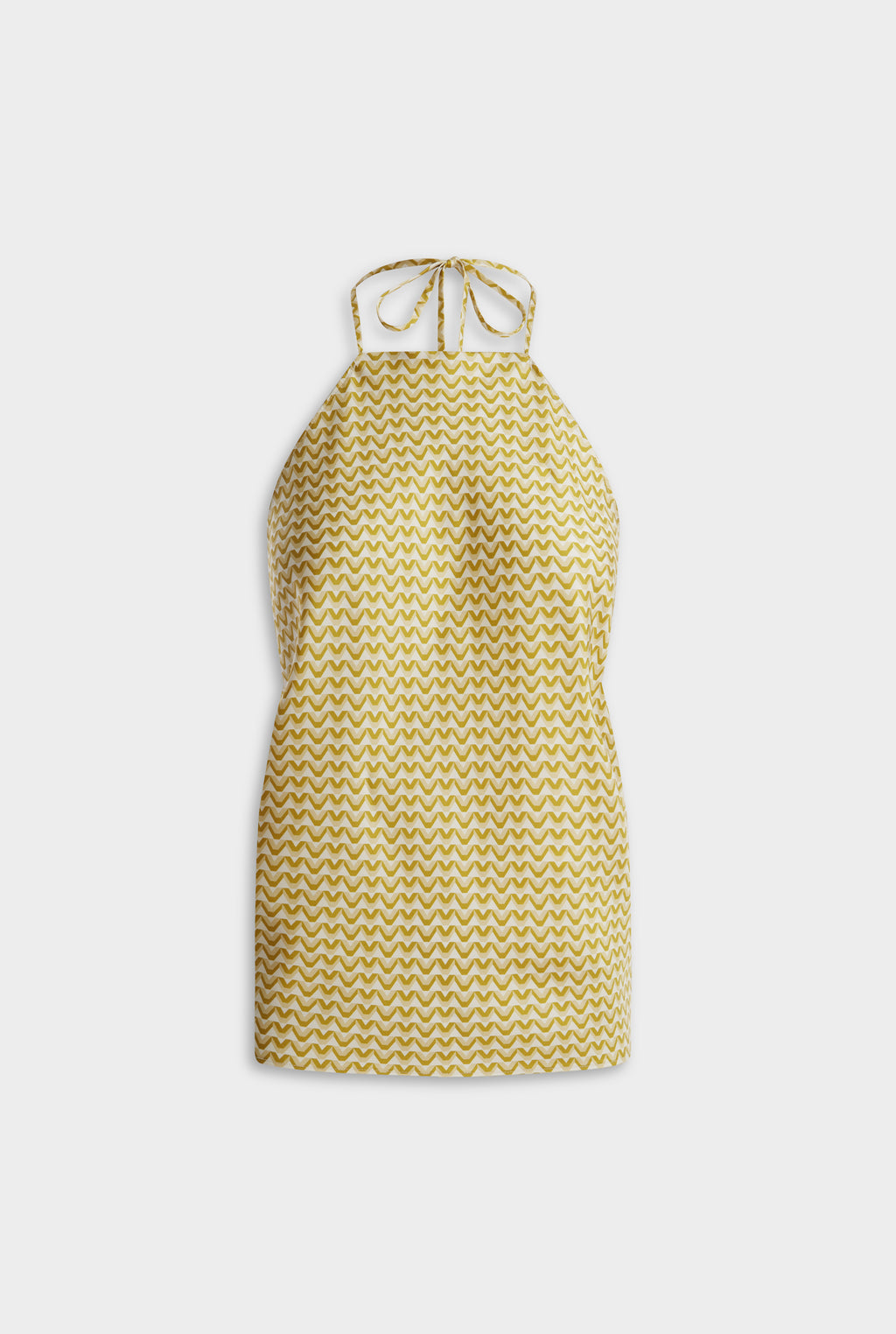 Silk Scarf Halter Top - Pale Yellow/Amber V Monogram