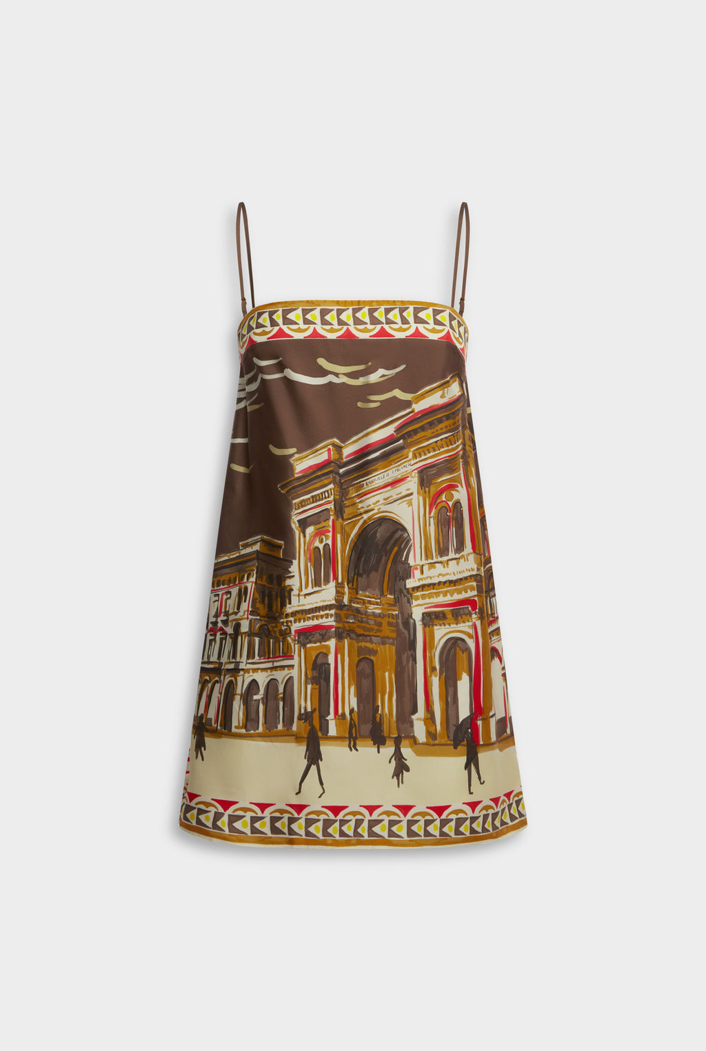 Silk Twill Mini Dress Milano Galleria/Brown