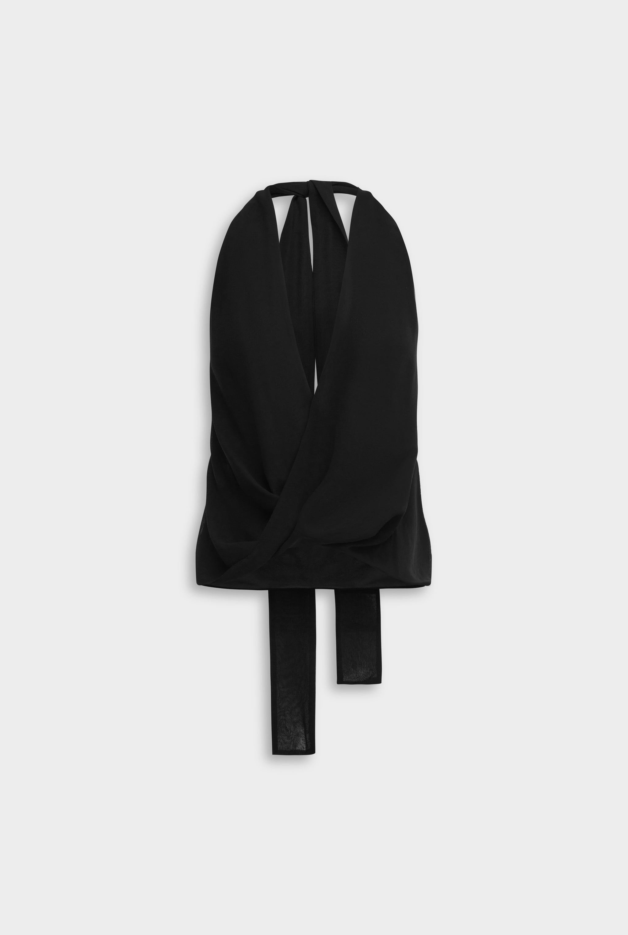 Silk Twist Plunge Top - Black