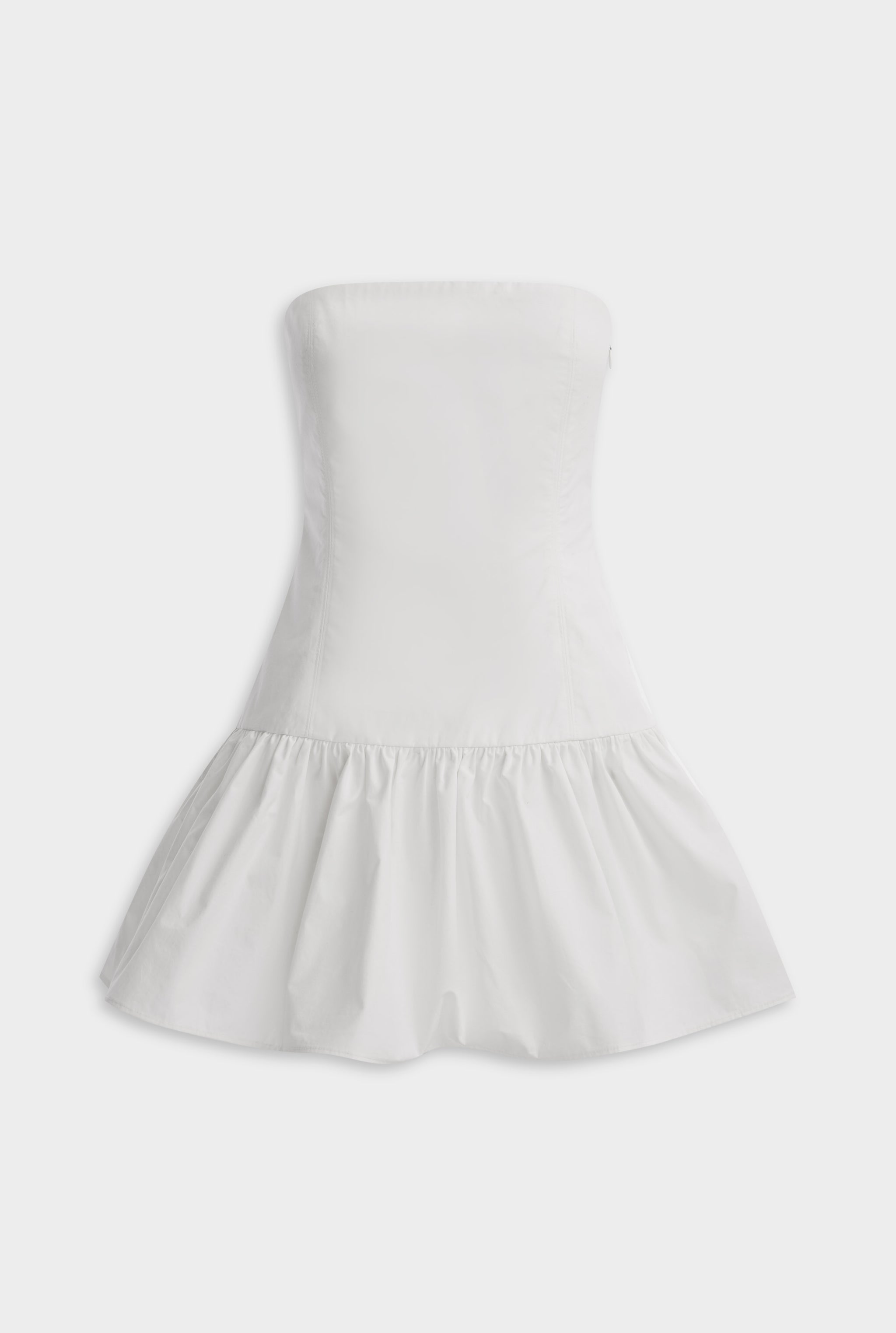 Strapless Cotton Mini Dress - White